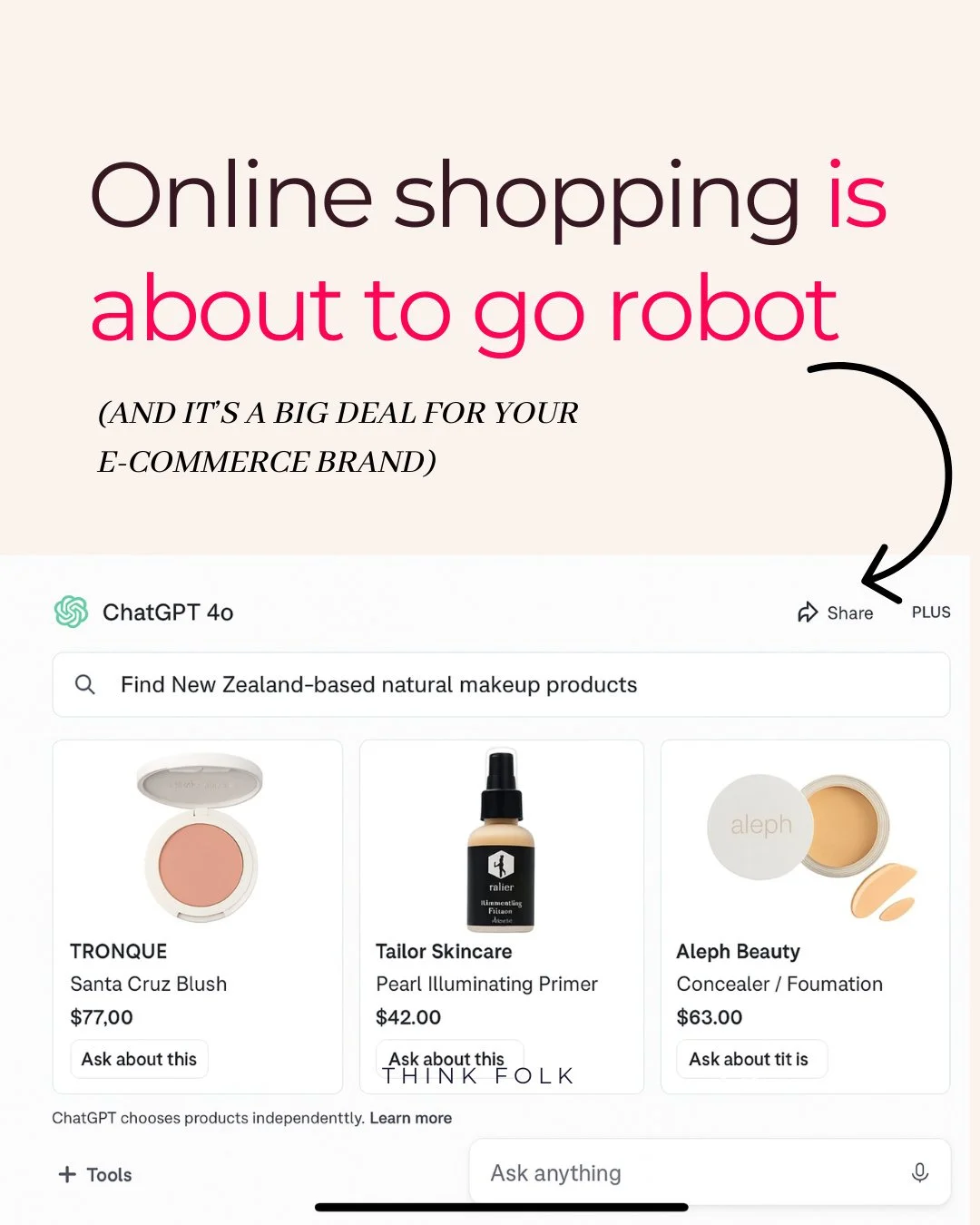 Online shopping as you know it is about to change, big time. And it's gonna be a huge deal for your e-commerce brand.⁠
⁠
Because Open AI is testing in-platform shopping -⁠ and they've already started trialling direct product sales through ChatGPT, st