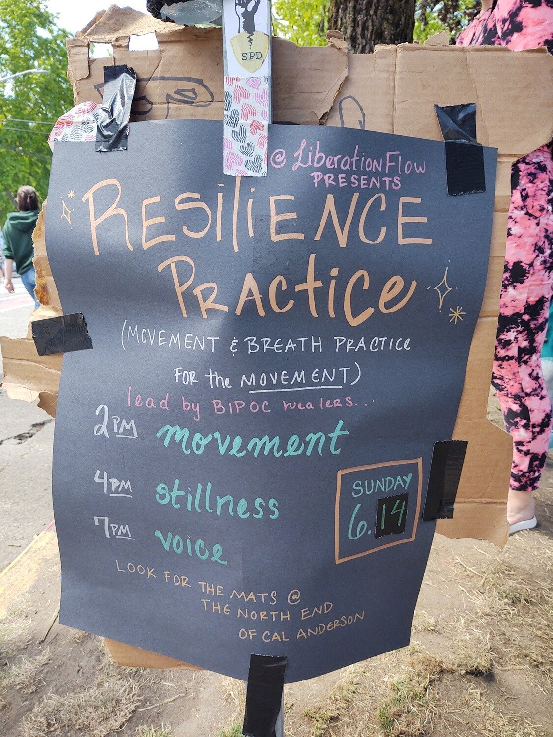 Sign advertising wellness practices in CHAZ