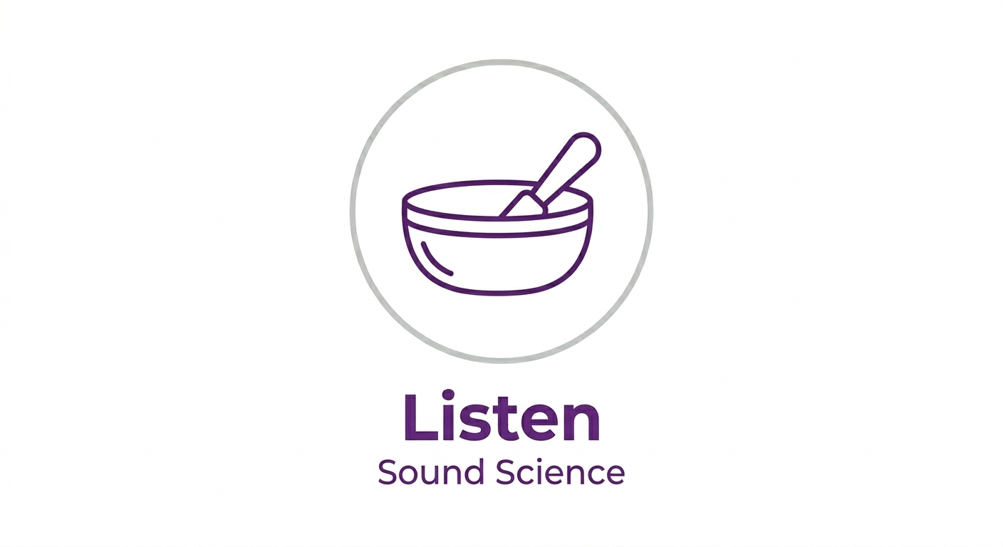 Minimalist purple icon of a singing bowl for corporate sound healing and productivity workshops.