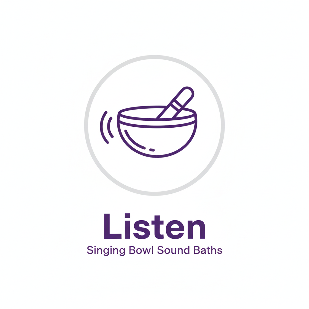 Singing bowl icon for Listen Singing Bowl Sound Baths meditation session.