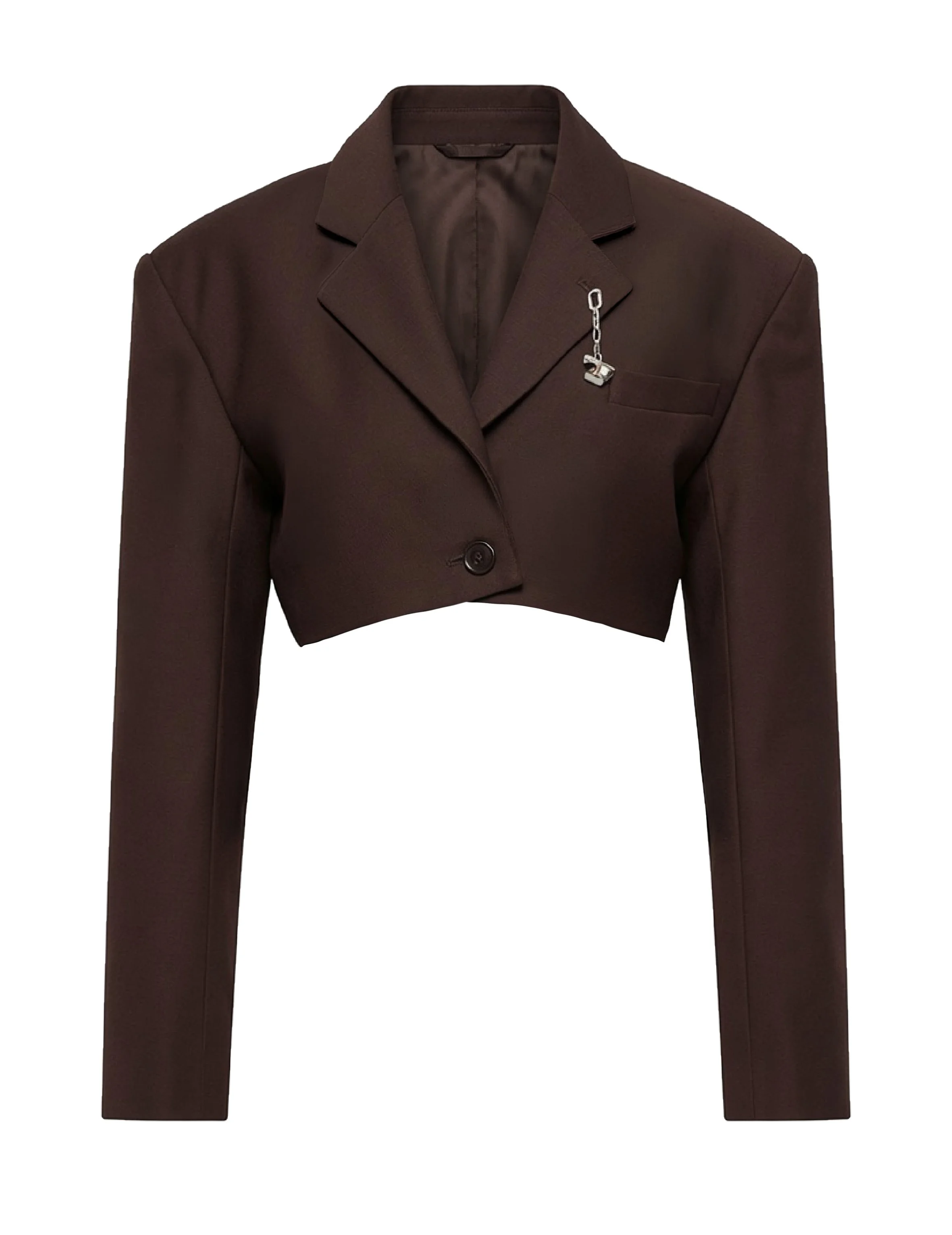 Cropped Tailored Blazer in Tobacco