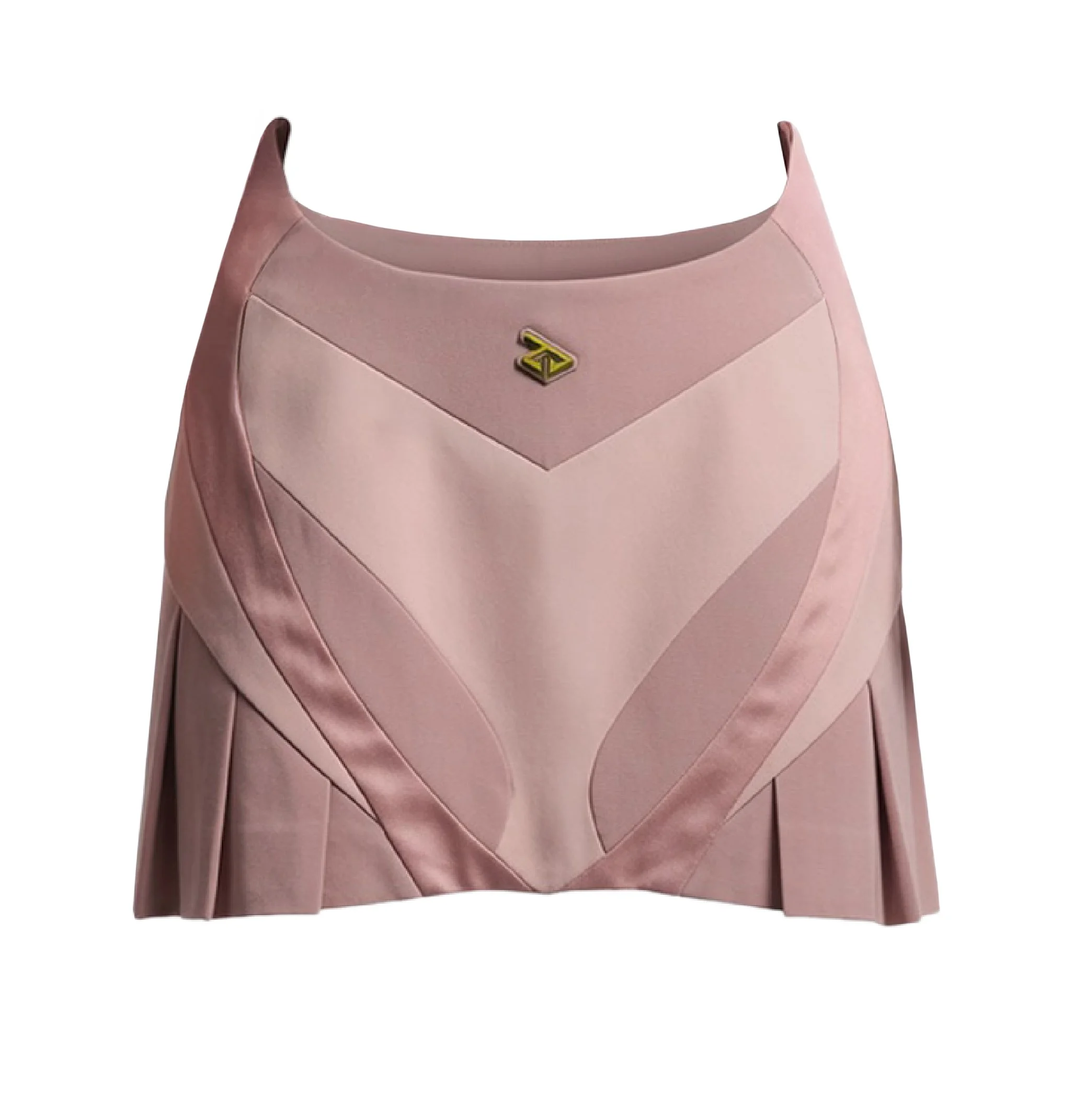 Scoop Waist Pleated Panel Skirt in Dirty Pink
