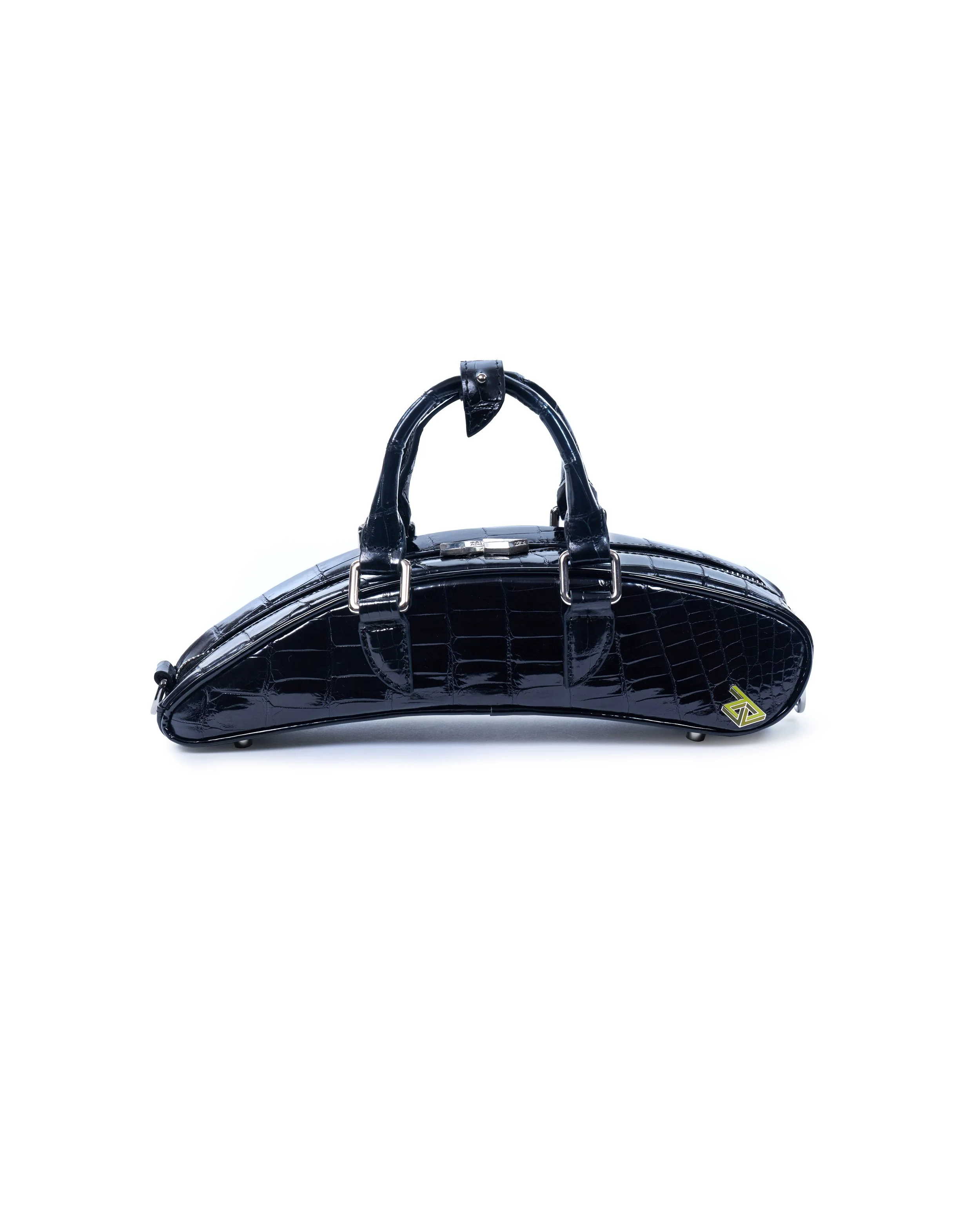 Mini Arca Bag - Gloss - Black 'Alligator' - 1.jpg