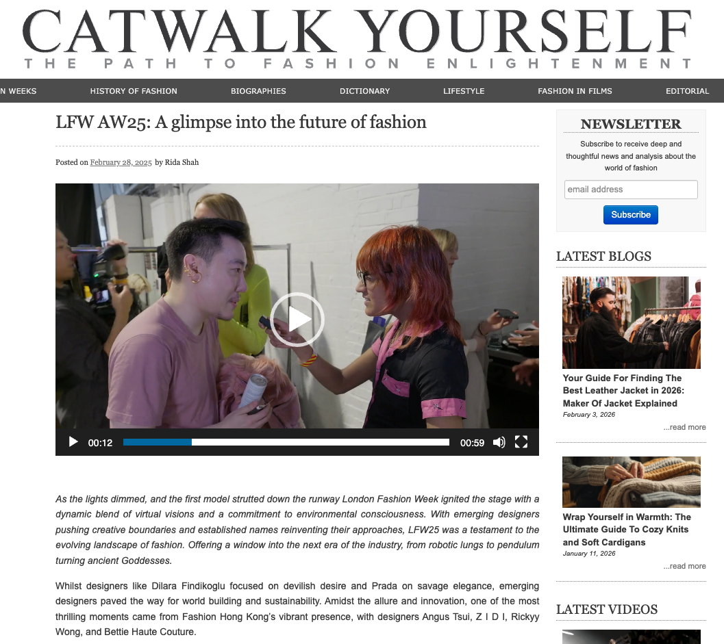 ONLINE FEATURE on CATWALK YOURSELF