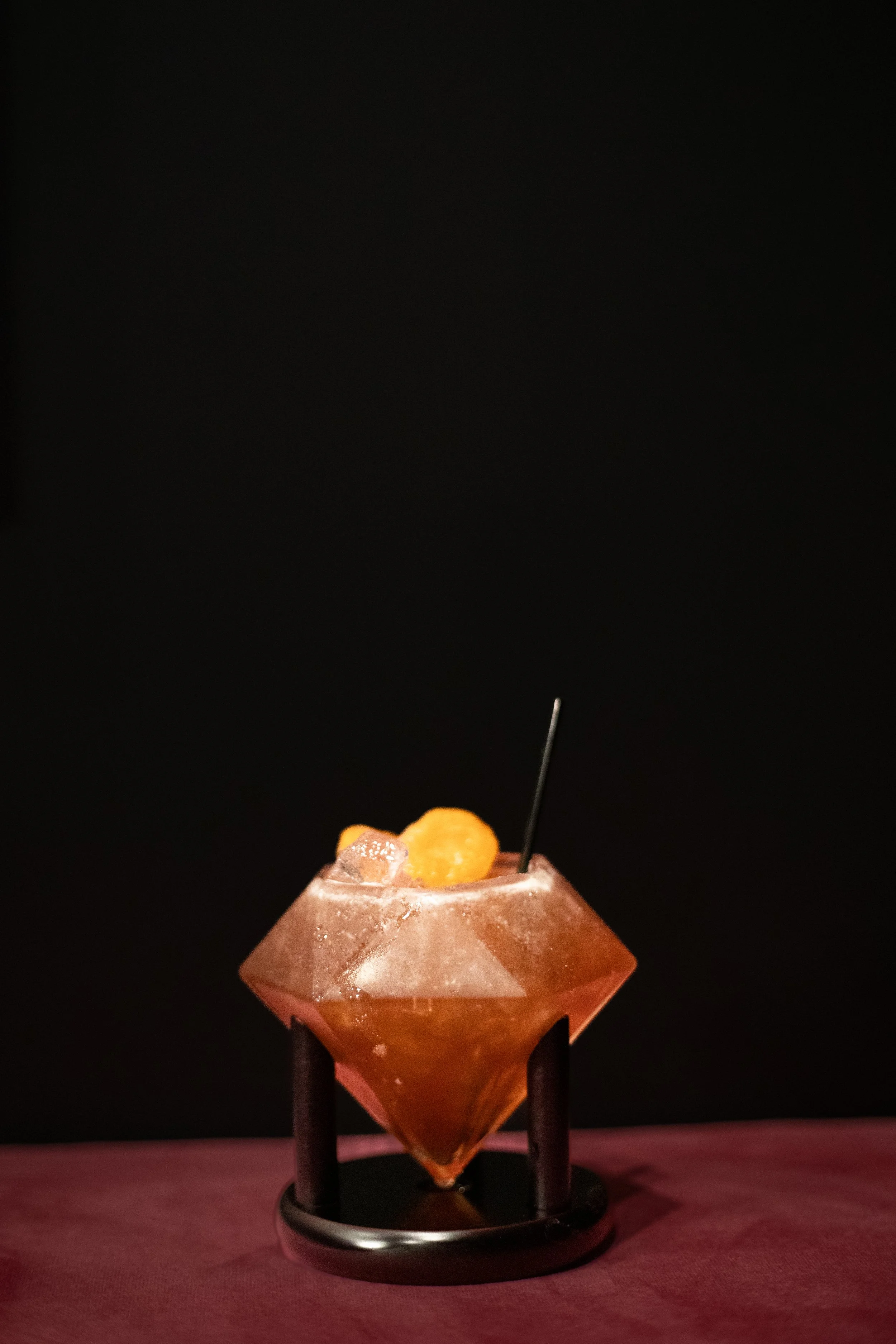 Apricot chamomile manhattan at Silk cocktail bar small plates and dessert destination in Utica NY