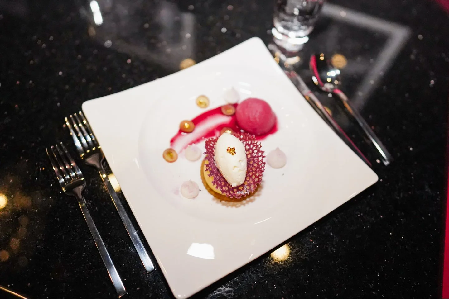 ✨ Let us give some attention to We're Not Married.

A little sweet, a little bold, and definitely unforgettable. 🖤 Creamy goat cheesecake paired with juicy grapes, topped with airy whipped cream, and finished with a seductive grape Riesling sorbet. 