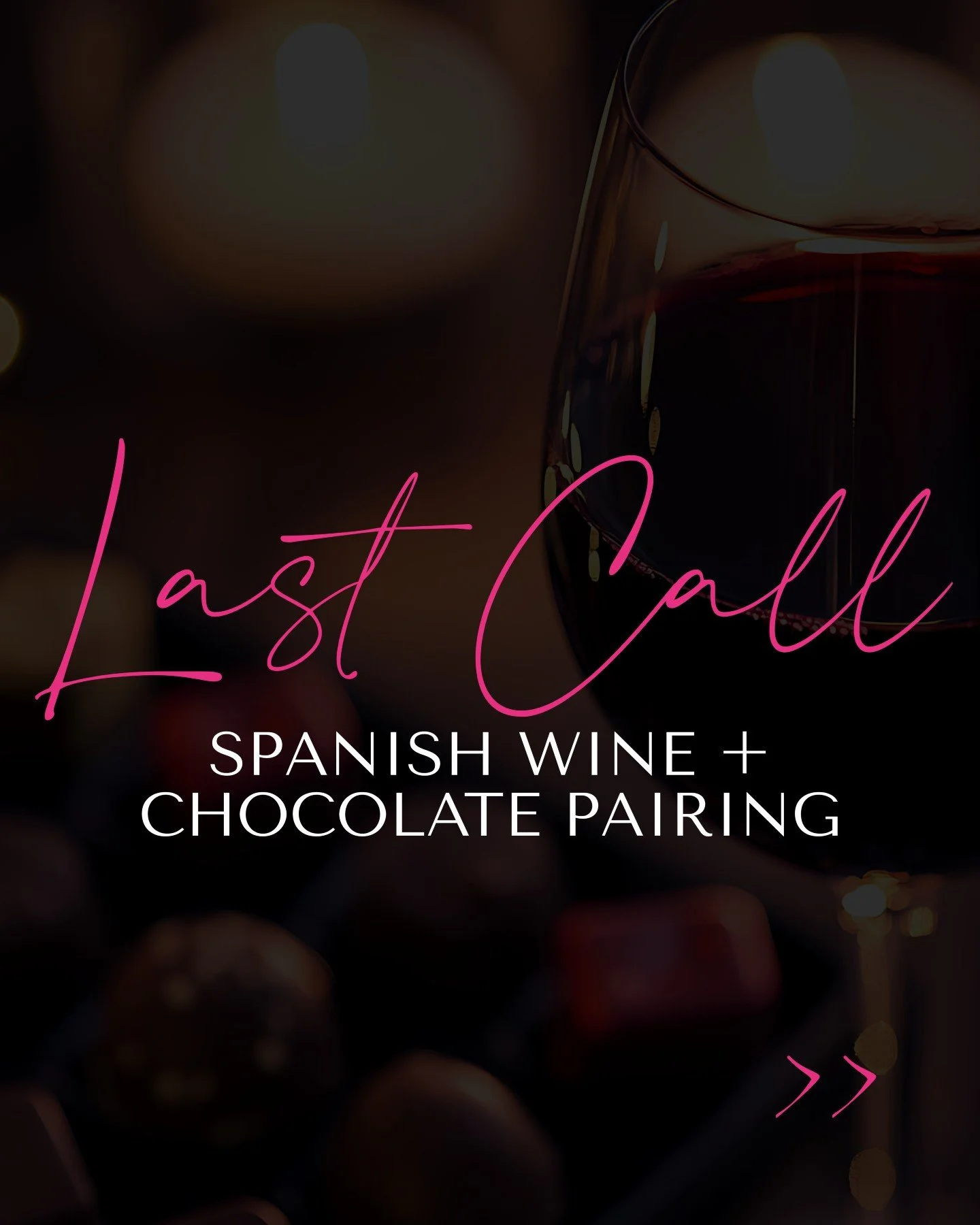 LAST CALL 🍷🍫

This Thursday, February 19. If you&rsquo;ve been thinking about it, this is your sign.

4 Spanish wines, a welcome sangria, and 4 custom-curated bonbons from @adambrianchocolat &mdash; all for $50 per person.

Yes, we still have food.