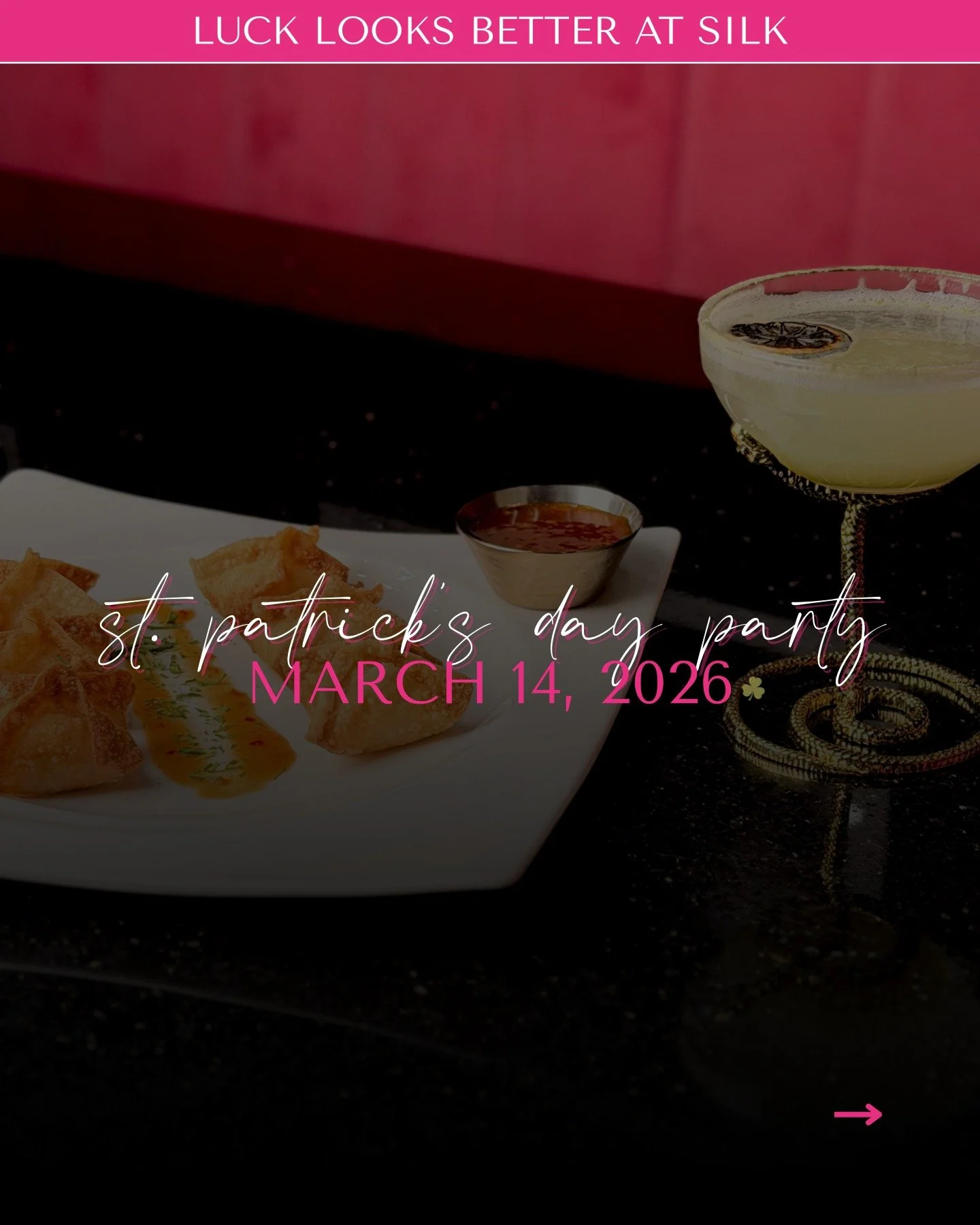 Luck looks better at Silk. And this year, we&rsquo;re starting early. 🍀

Consider this your official warning.

On March 14, we&rsquo;re opening 12 to 8PM to align with the @cityofutica parade because if Utica is celebrating, Silk is absolutely celeb