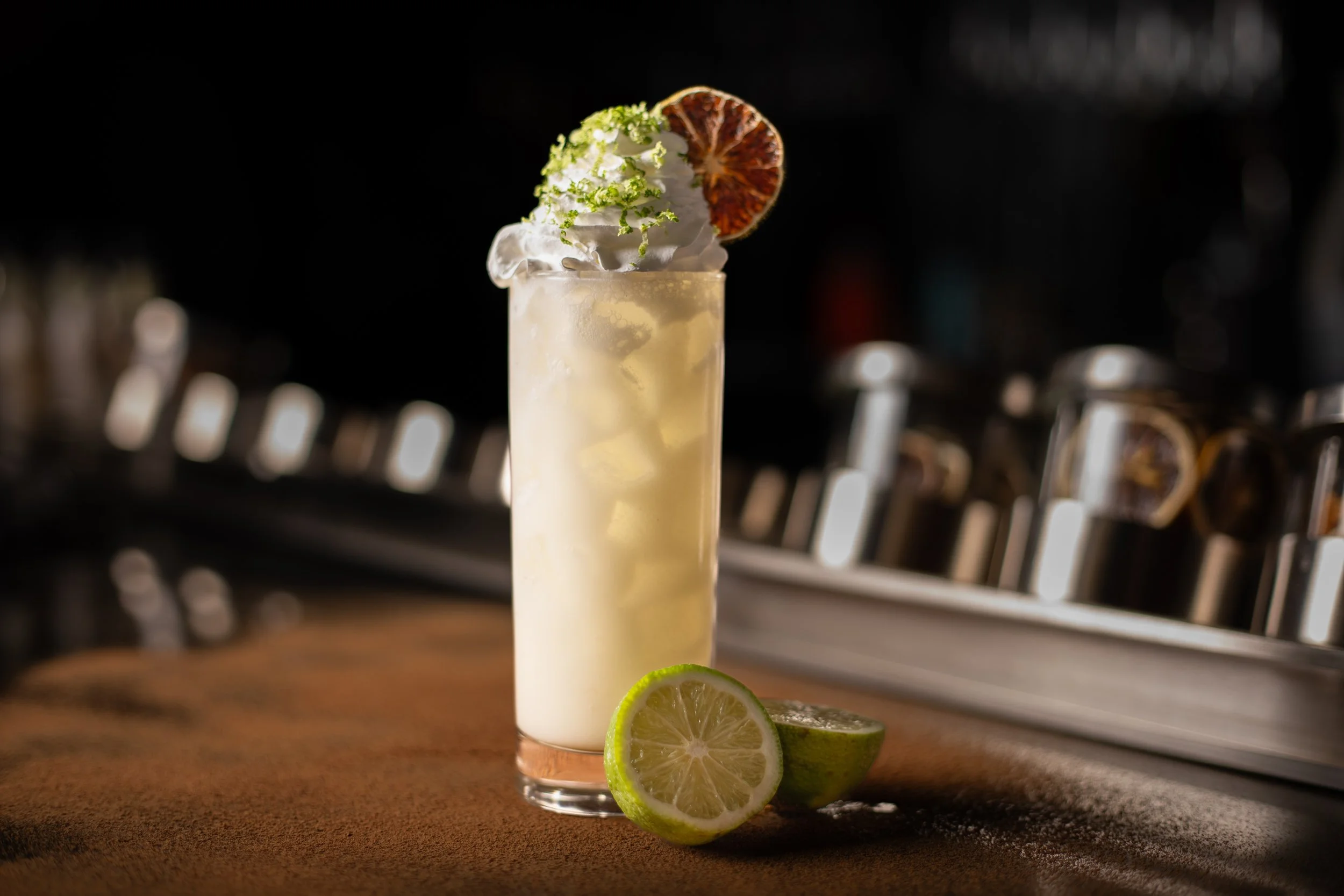 Key lime pie mocktail at Silk cocktail bar small plates and dessert destination in Utica NY