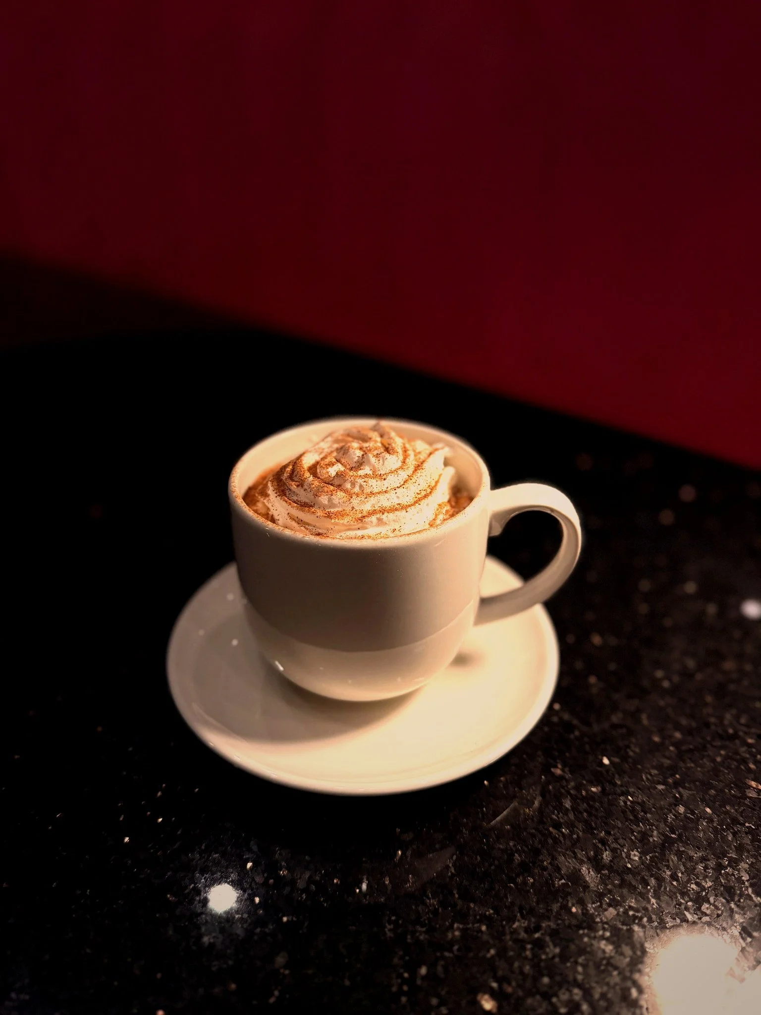 Irish coffee at Silk cocktail bar small plates and dessert destination in Utica NY