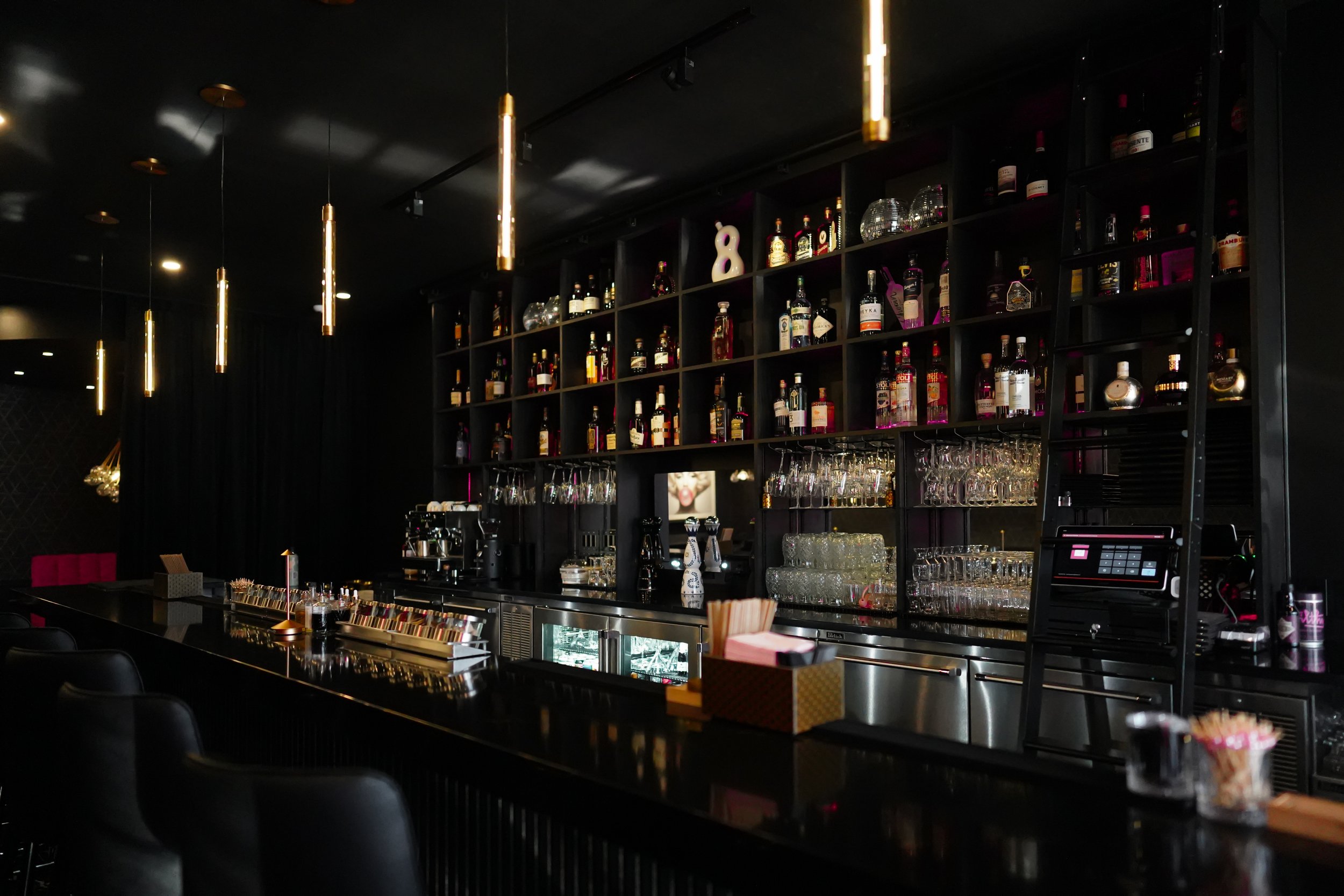 Interior of Silk cocktail bar, small plates, and dessert destination in Utica, NY where gift cards are available online