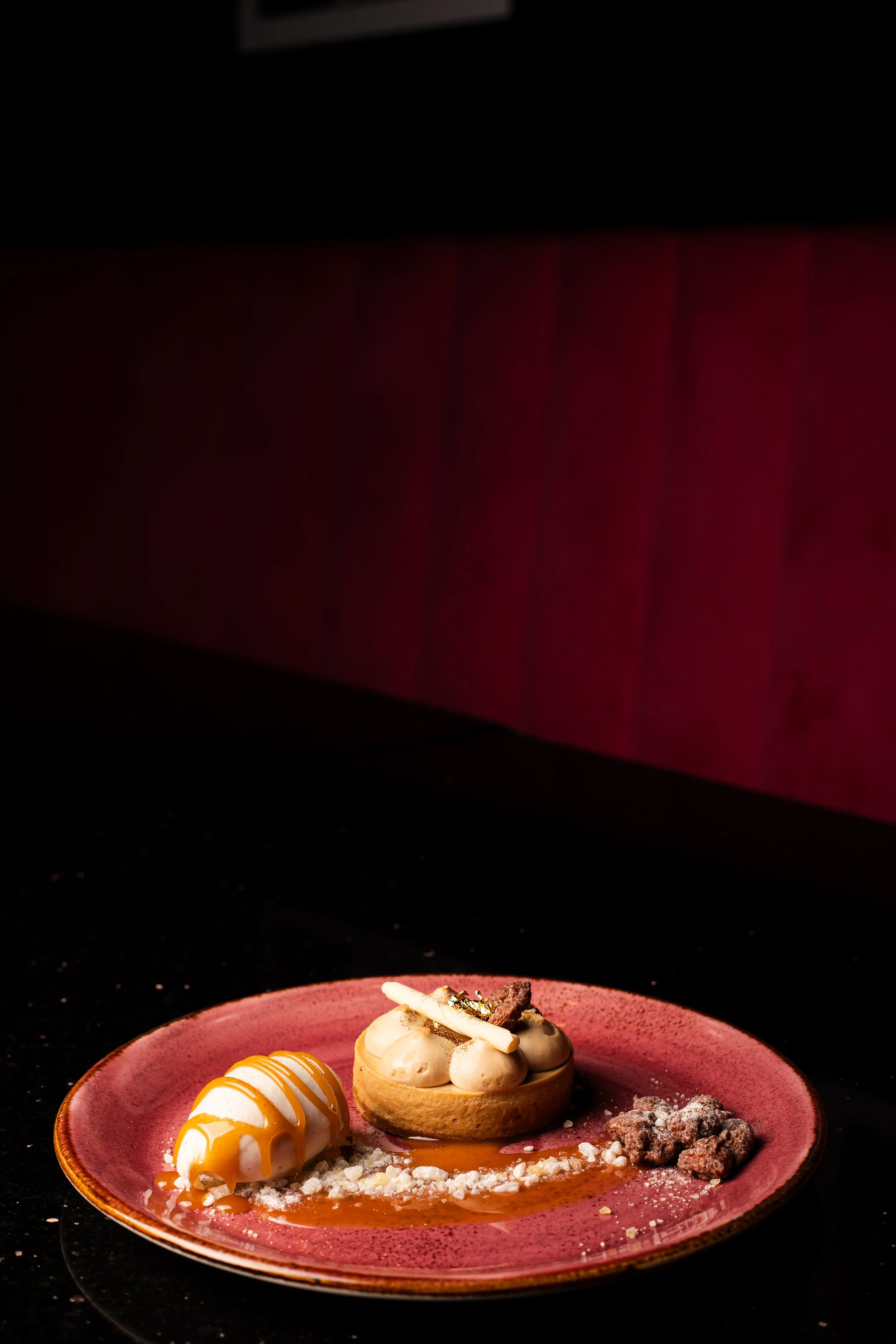 Gluten free caramel cheesecake dessert at Silk cocktail bar small plates and dessert destination in Utica NY