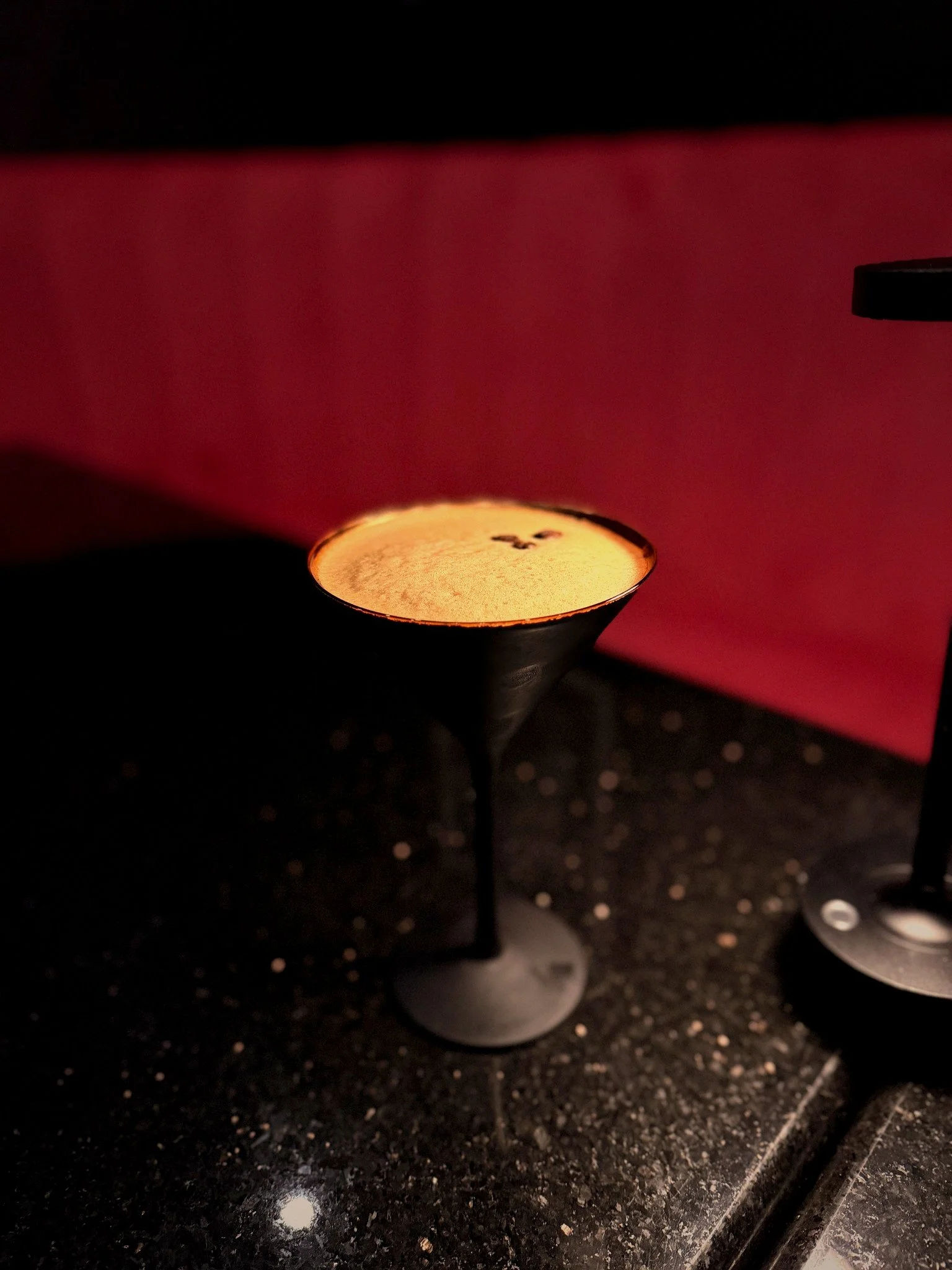 Espresso martini cocktail at Silk cocktail bar small plates and dessert destination in Utica NY