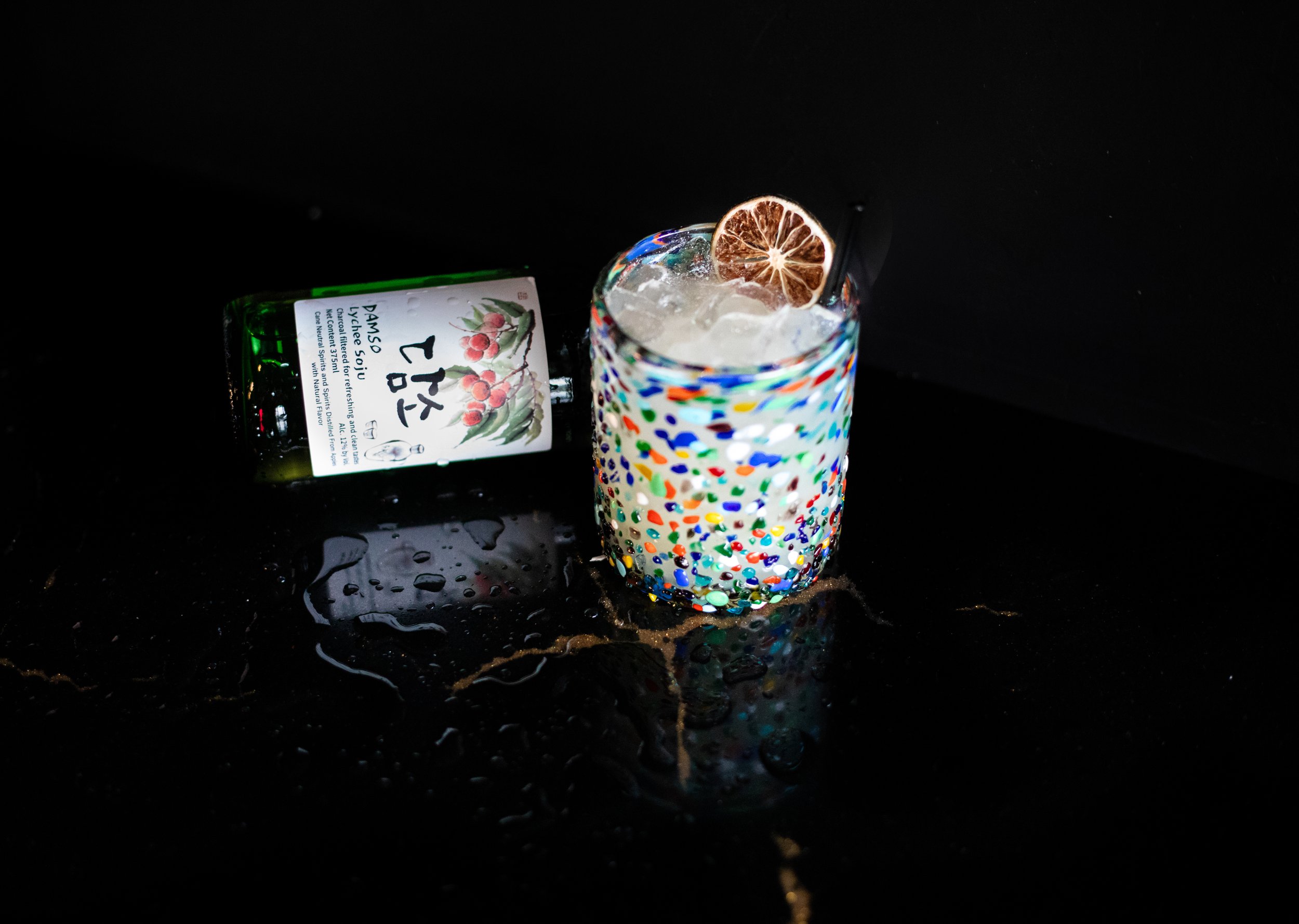 Lychee soju margarita cocktail at Silk cocktail bar small plates and dessert destination in Utica NY