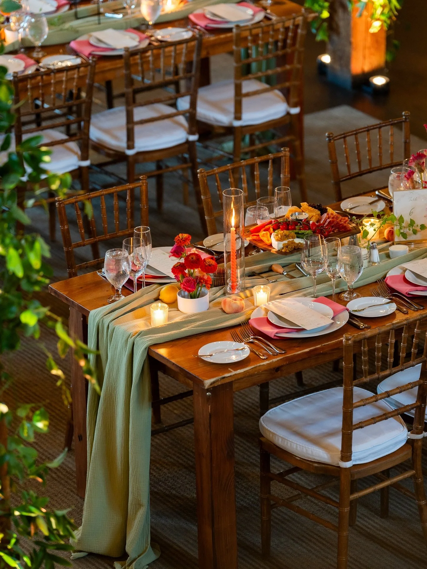 Still dreaming about H&amp;P&rsquo;s vibrant celebration! 🌈✨ Their day was bursting with joy, color, and all the playful vibes that perfectly captured who they are as a couple. 

One of our favorite details? The charcuterie centerpieces. I meannnn g