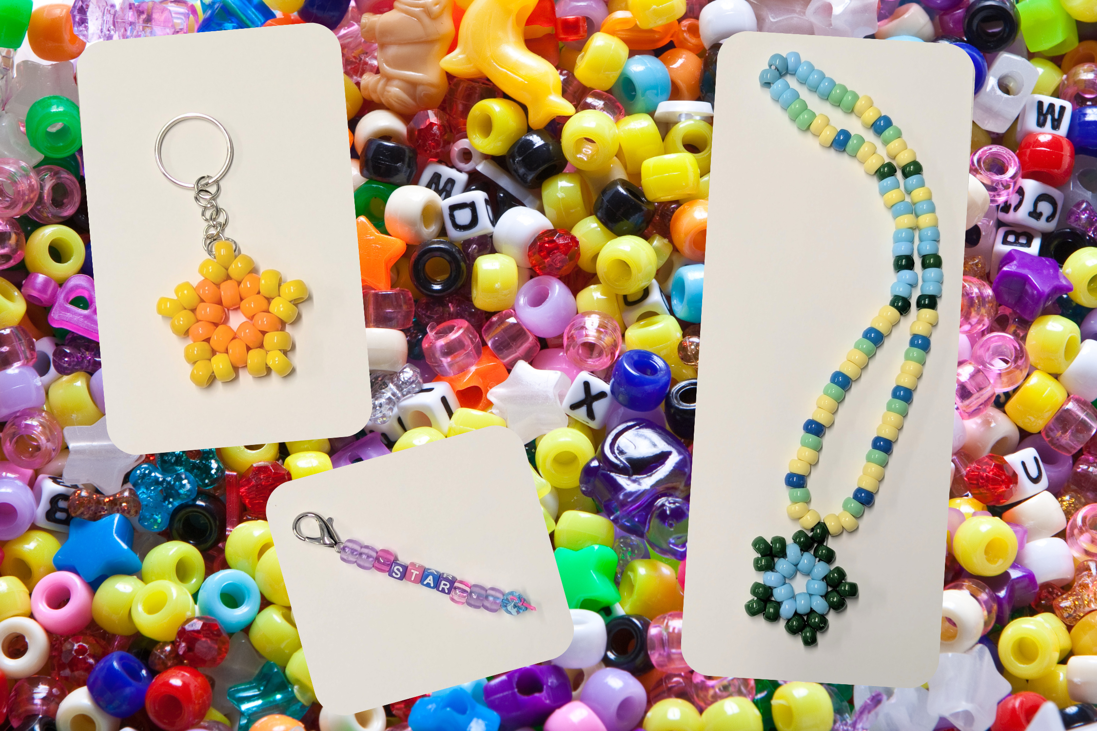 Beaded Star Keychain &amp; Jewelry