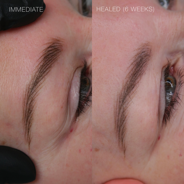 Why does healed permanent make-up look softer than fresh results?