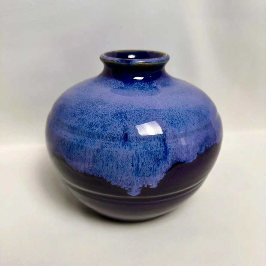 Ivory Flux over Sapphire Bud Vase