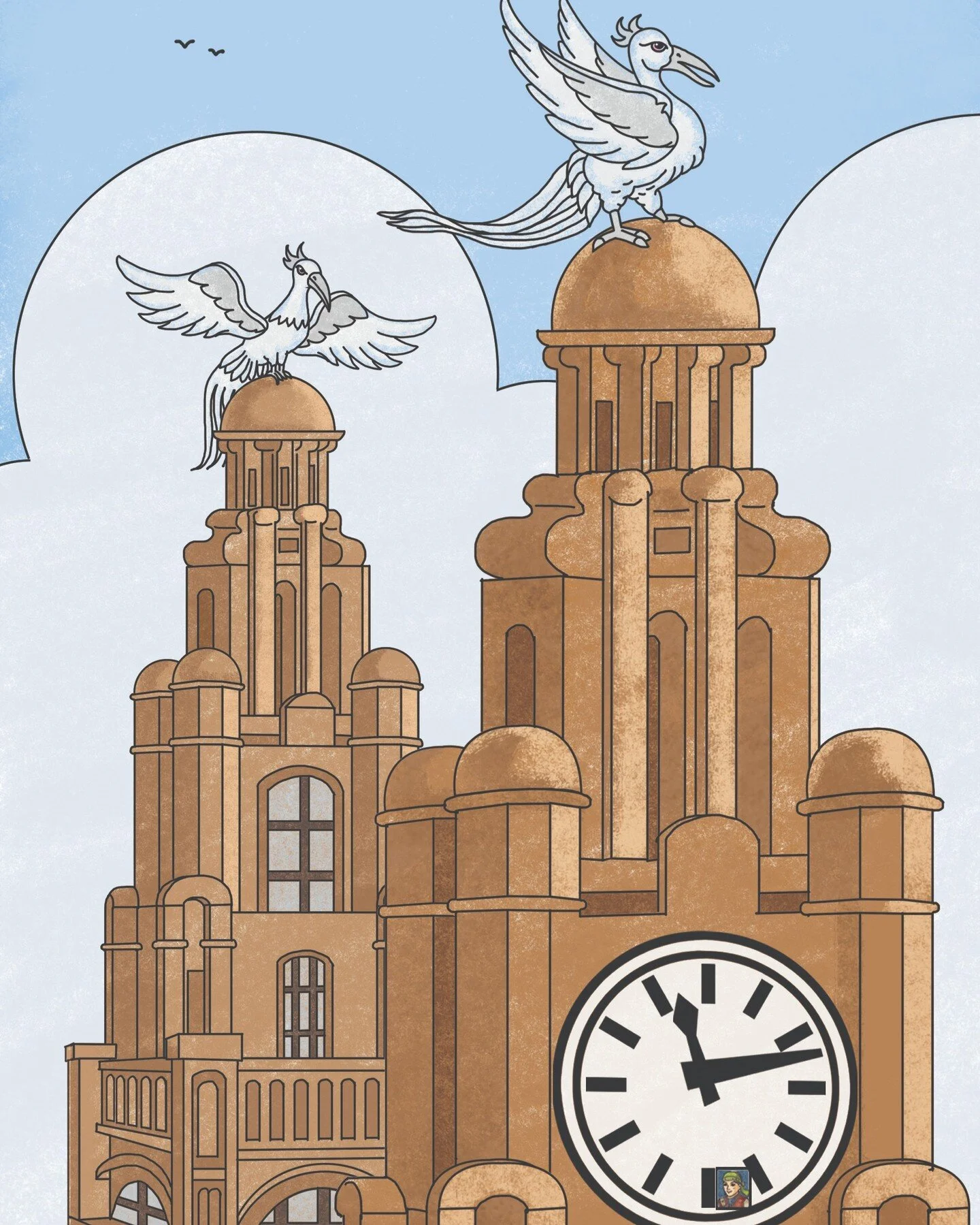 Tucker is a children's adventure story about a young boy who lives behind the clock on the Liver Buildings. As the light fades the Liver Birds stretch their wings. Tucker fly's the birds over the city and the waterfront. Watching out for anything tha