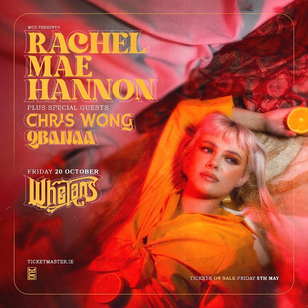 ‼️ANNOUNCEMENT ‼️

I am delighted to announce that @qbanaa and @_chriswongg_ will be supporting me for my @whelanslive headline gig on Friday week the 20th of October! I cannot wait to have these  VERY talented acts play 💛 Have you got your tickets 