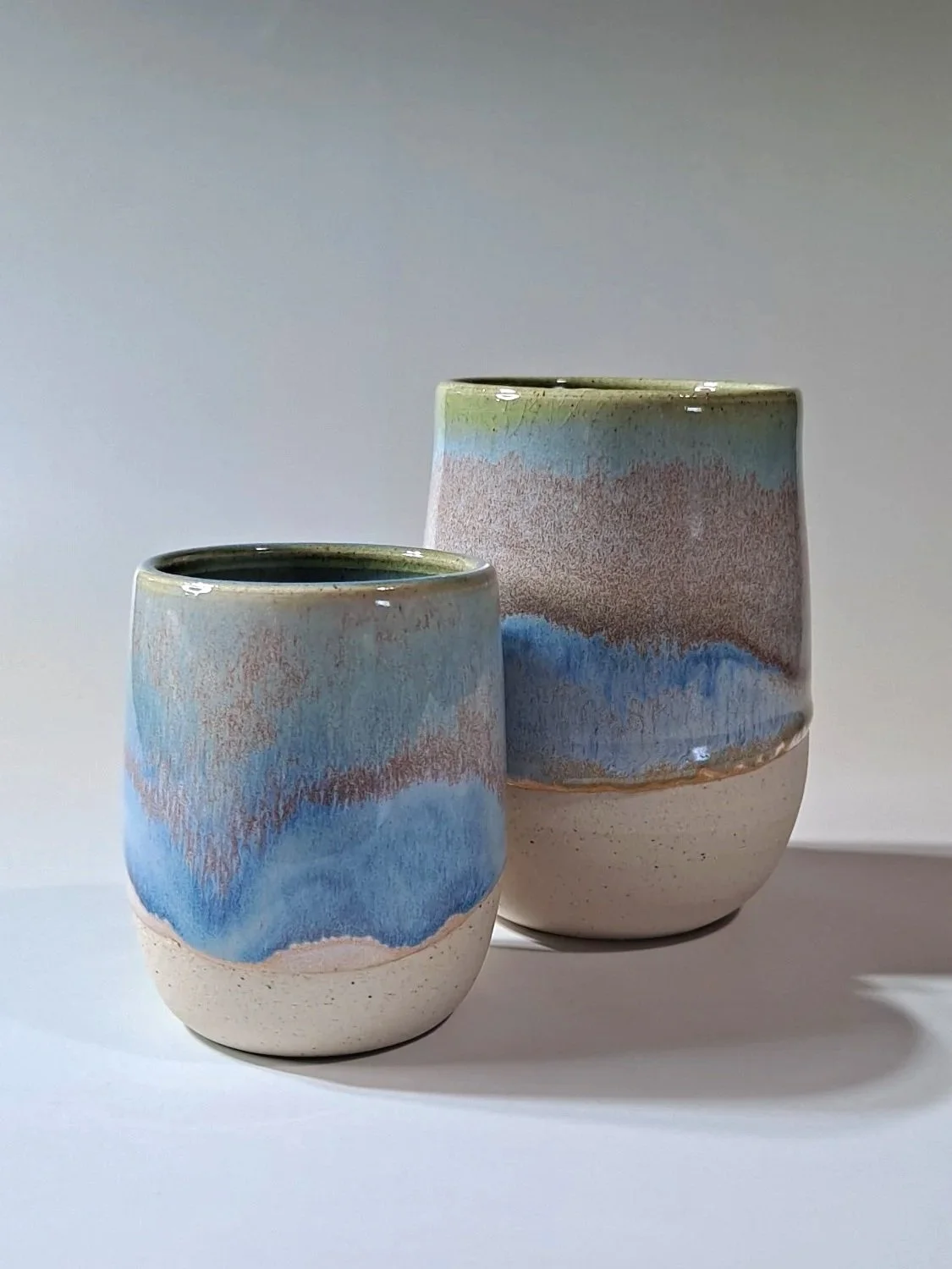 Amaco Textured Turquoise; Amaco Blue Rutile; Amaco Honey Flux