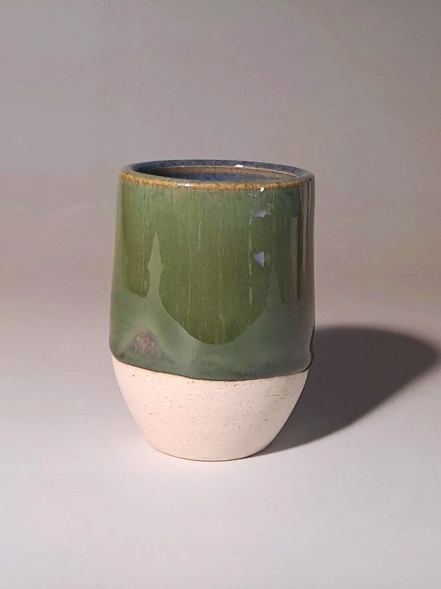 L1 x4 Amaco Seaweed; L2 x4 Amaco Textured Turquoise