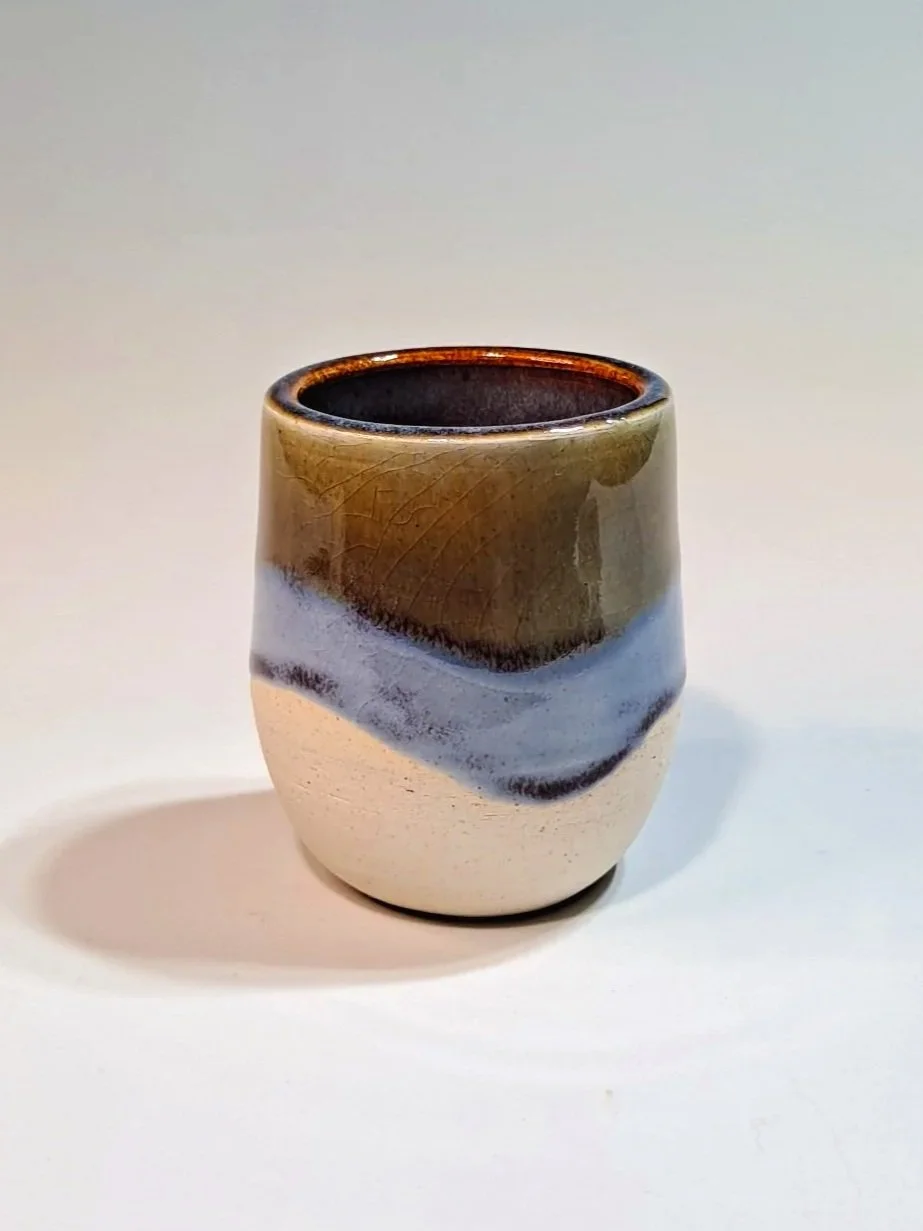 L1 x4 Amaco Fire & Ice; L2 x4 Amaco Iron Lustre
