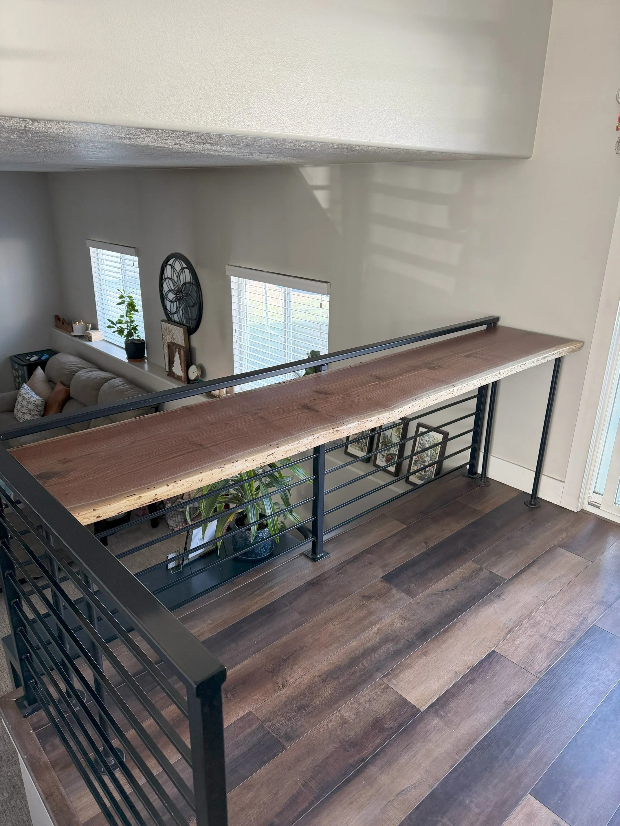 Live-Edge Walnut Bar Top for Small Kitchen