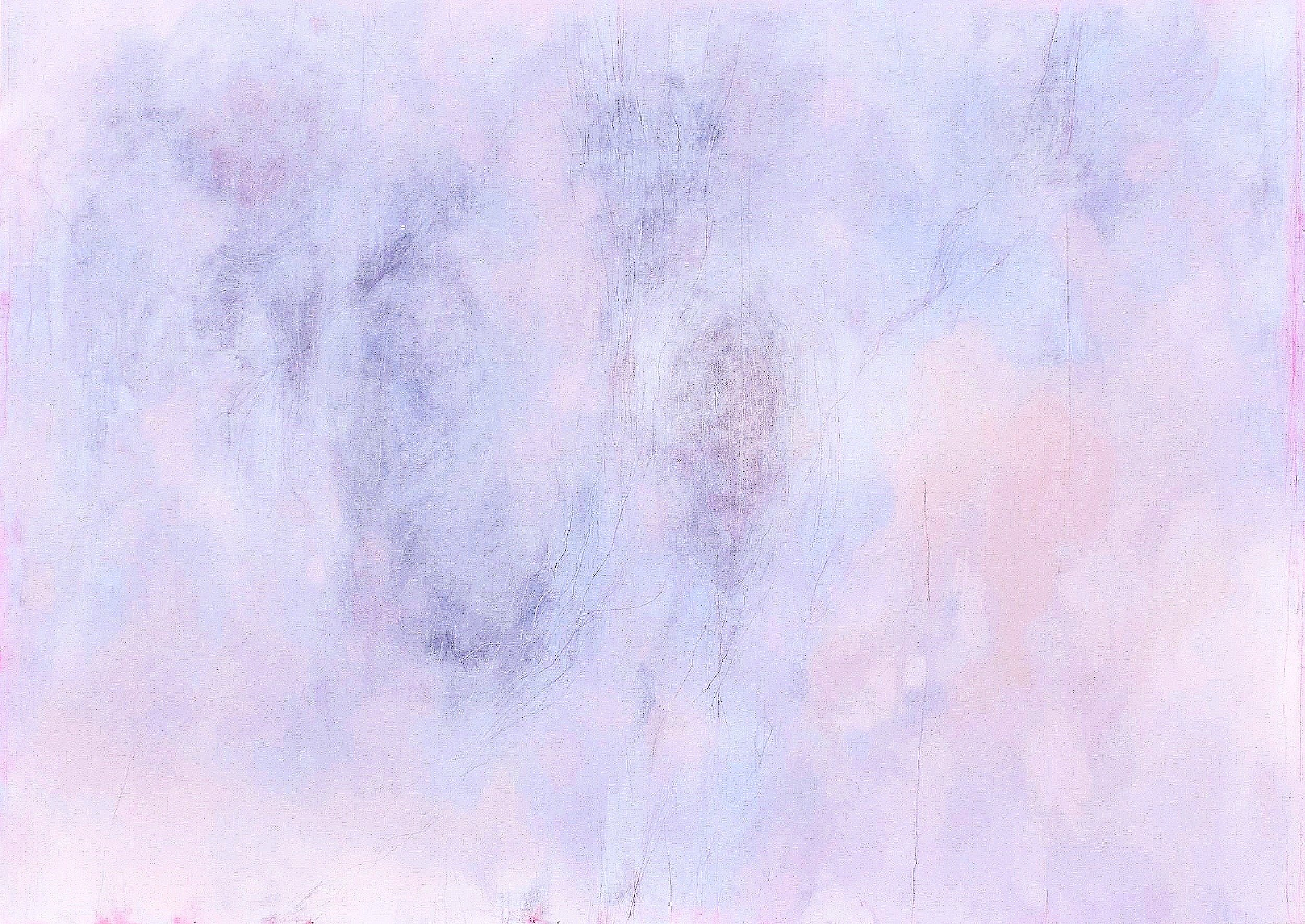 She leaves (2024), acrylic and oil on canvas, 170 x 240 cm