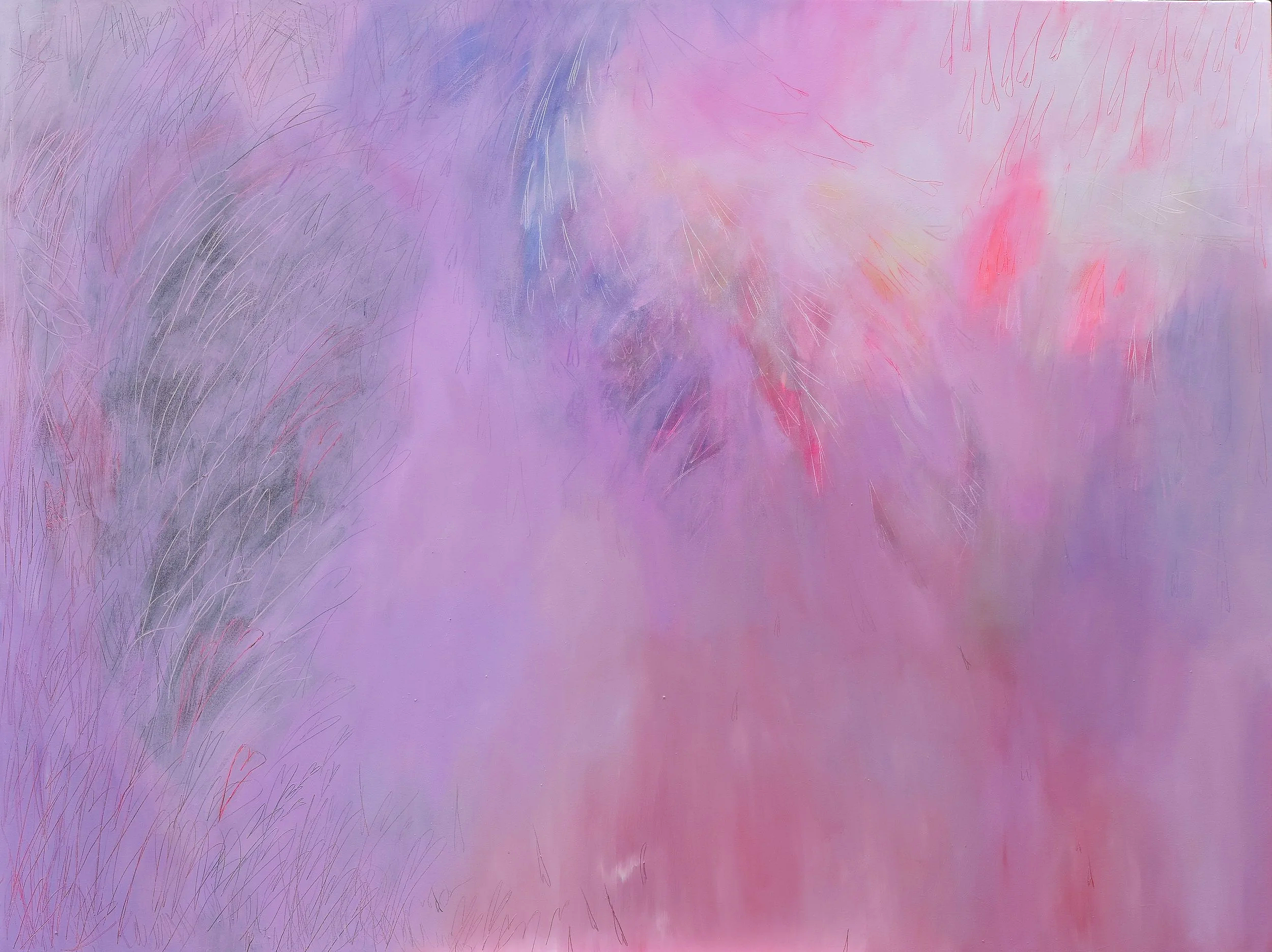 Don't make it a heart (2025), acrylic and oil on canvas, 180 x 240 cm