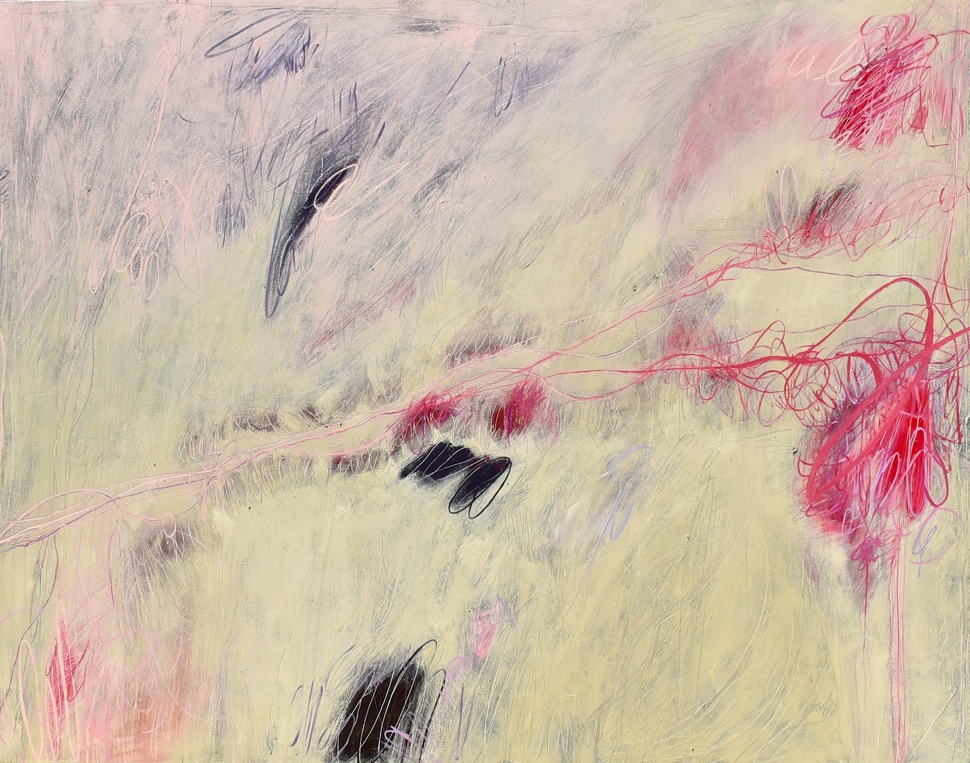 She storms (2023), acrylic and oil on canvas, 180 x 230 cm