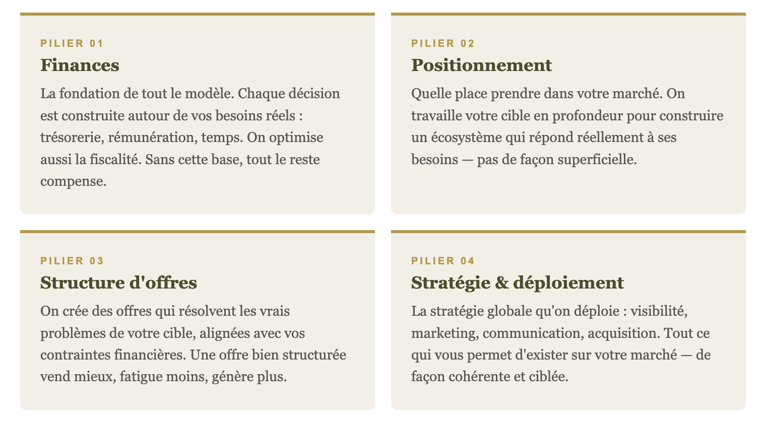 4 piliers d'un institut à success