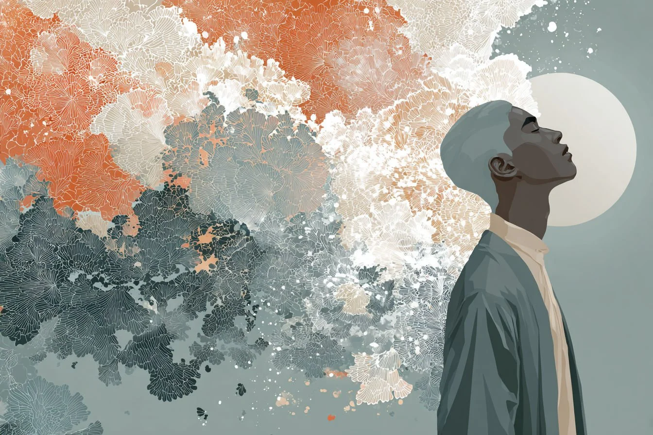 Man calm down his nerves with anxiety counselling exercises.