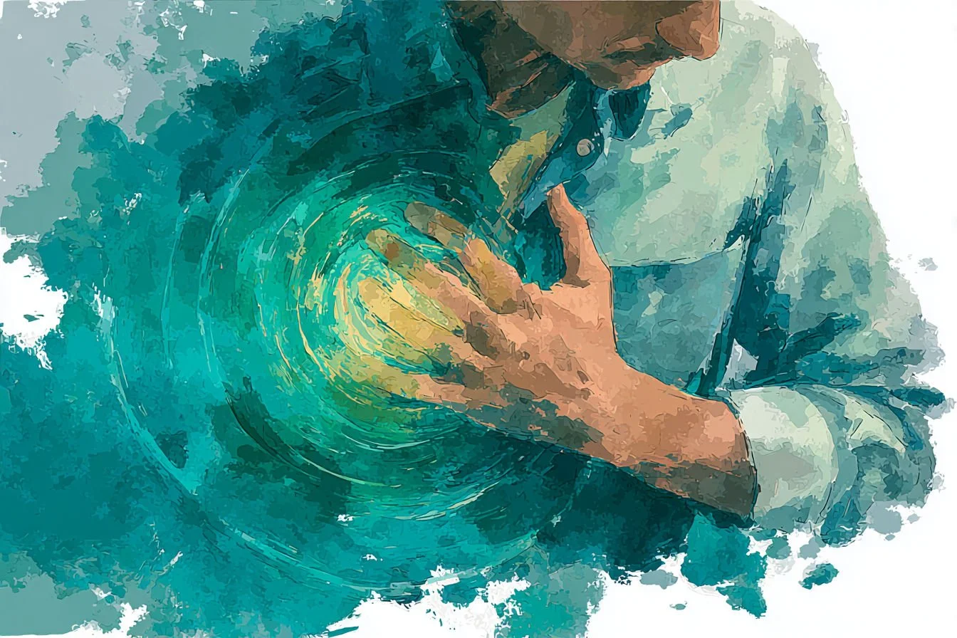 Man with hand on chest, symbolizing effective how to calm down anxiety techniques.