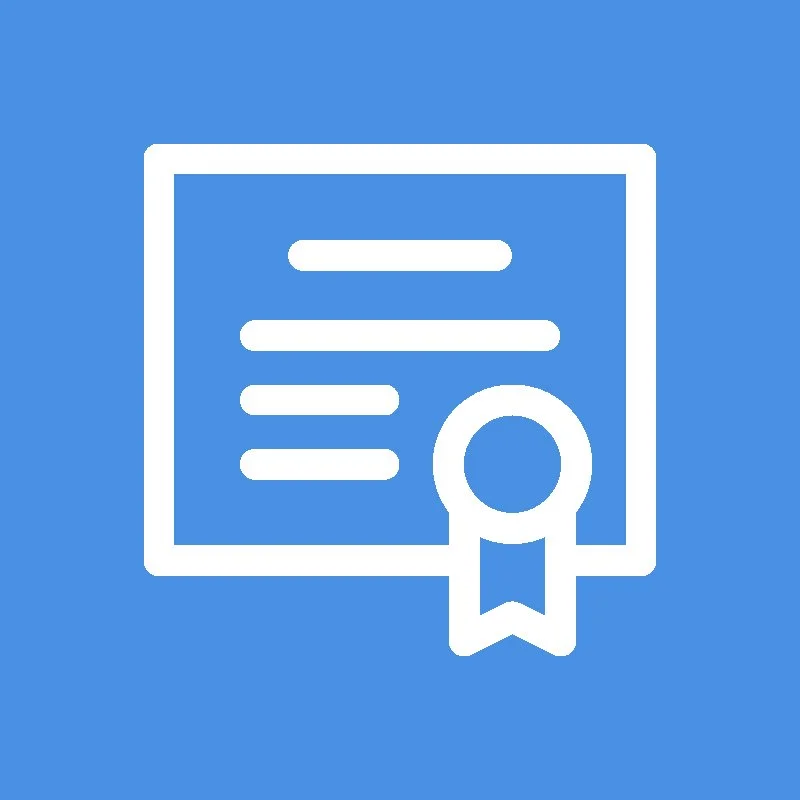 Certificate symbolizing the advanced training of our trauma and PTSD therapists.