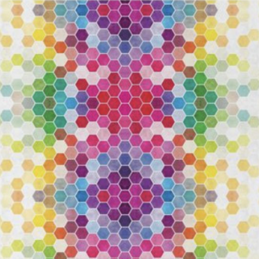 Watercolour Rainbow Hexagons