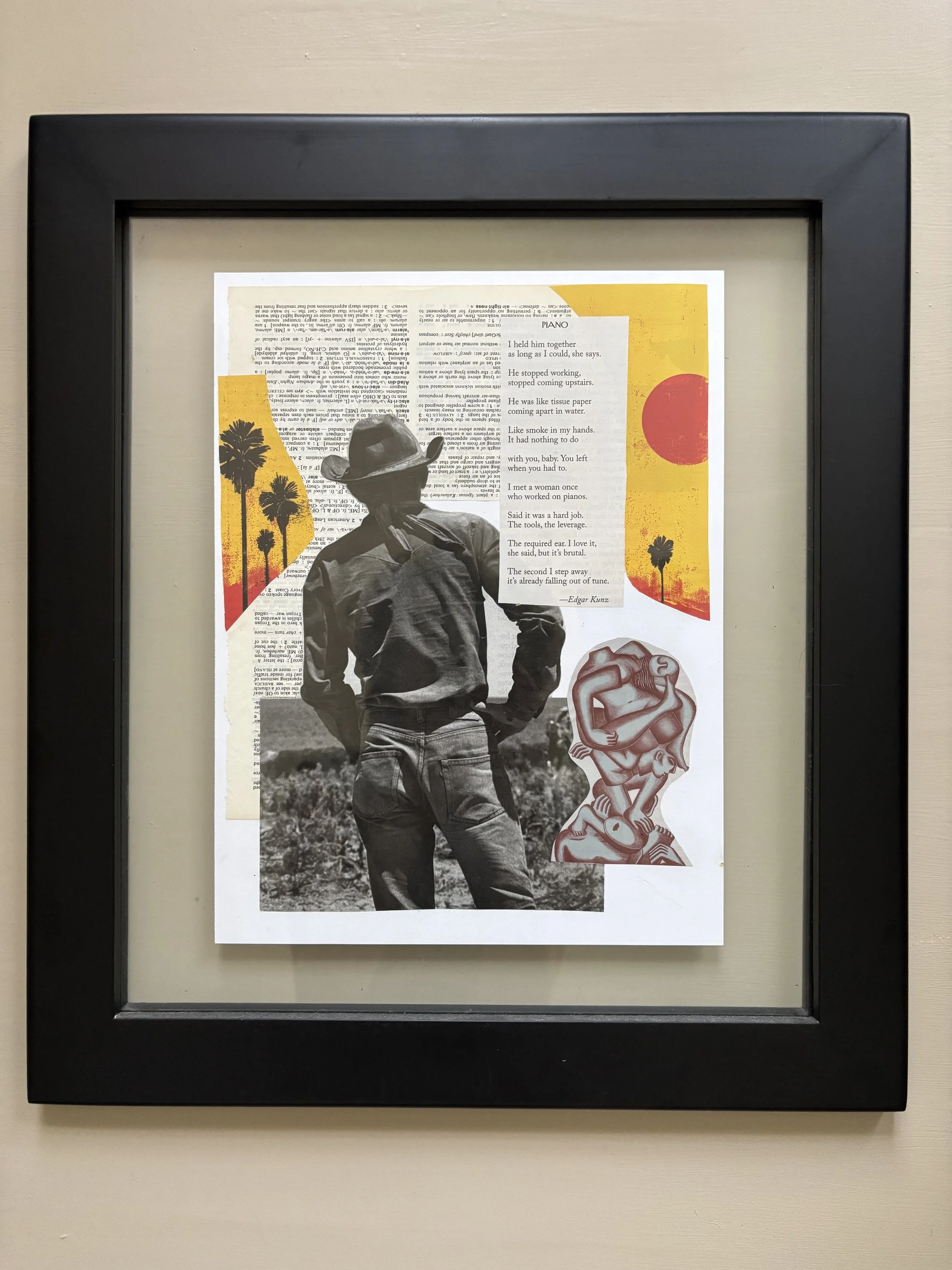 nothing to do with you, baby - collage on paper. 2025 15.5"x17.5" (framed)