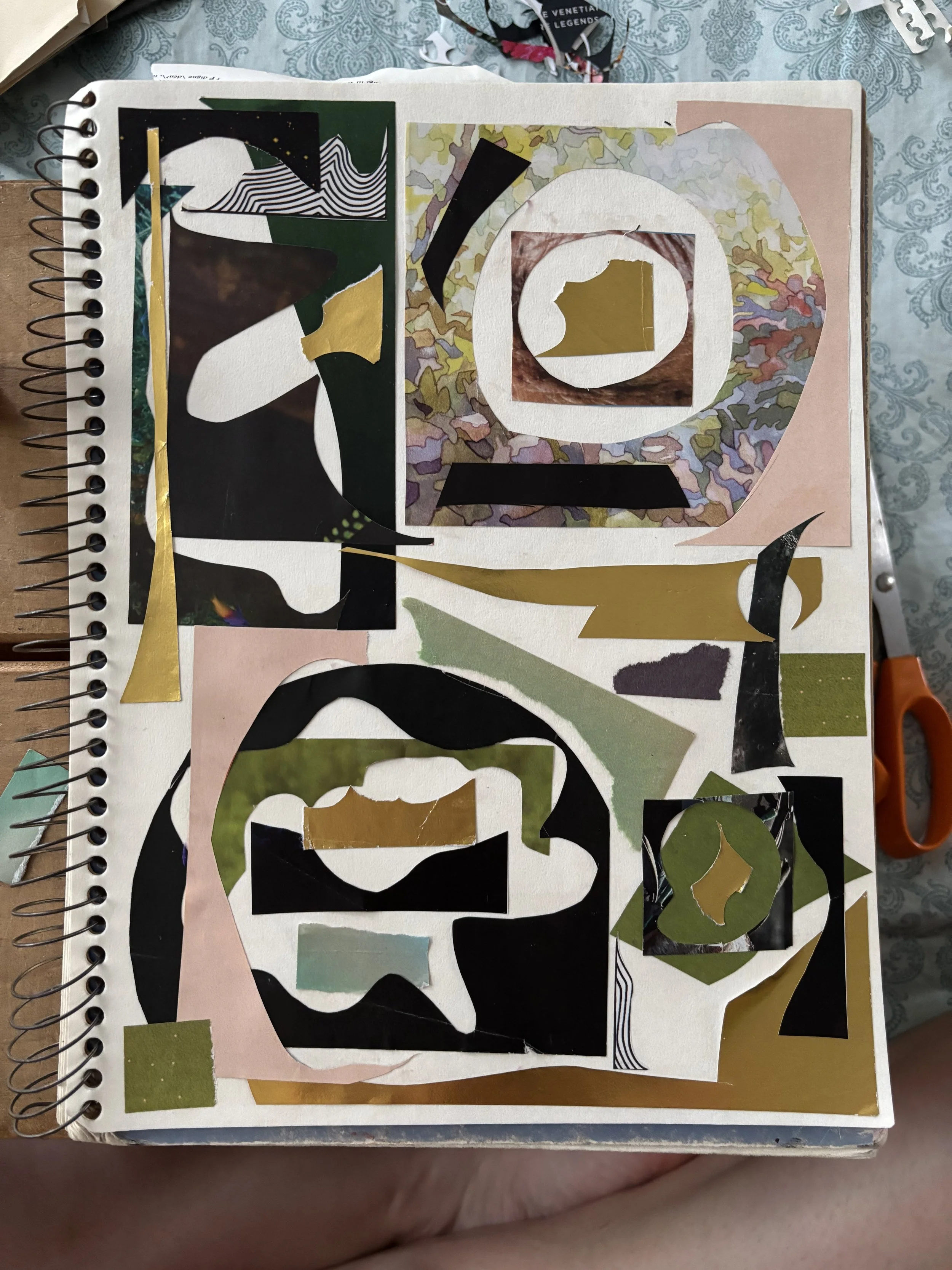 scraps of gold - collage on paper.2025