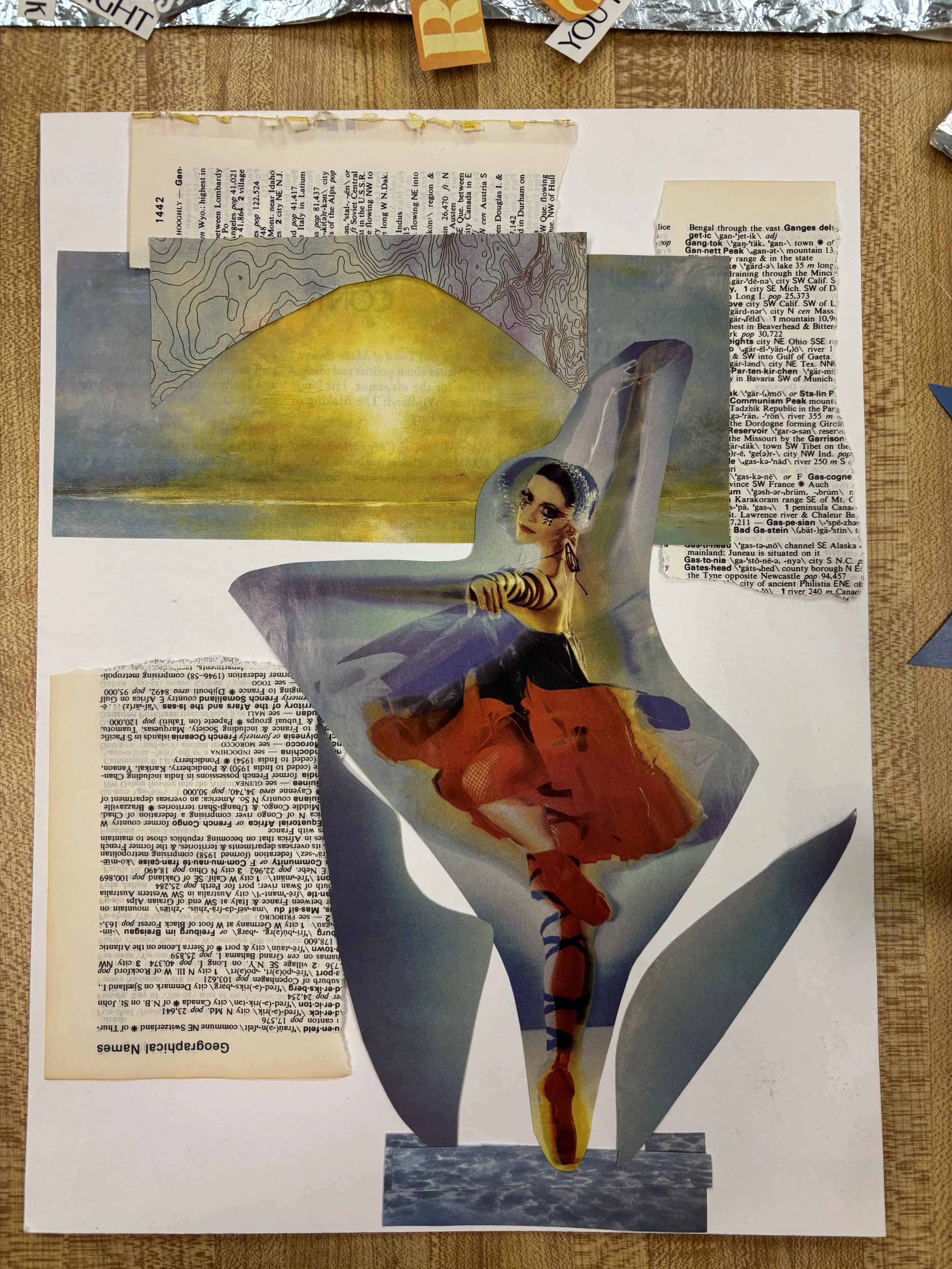sunrise dancer - collage on paper.2025