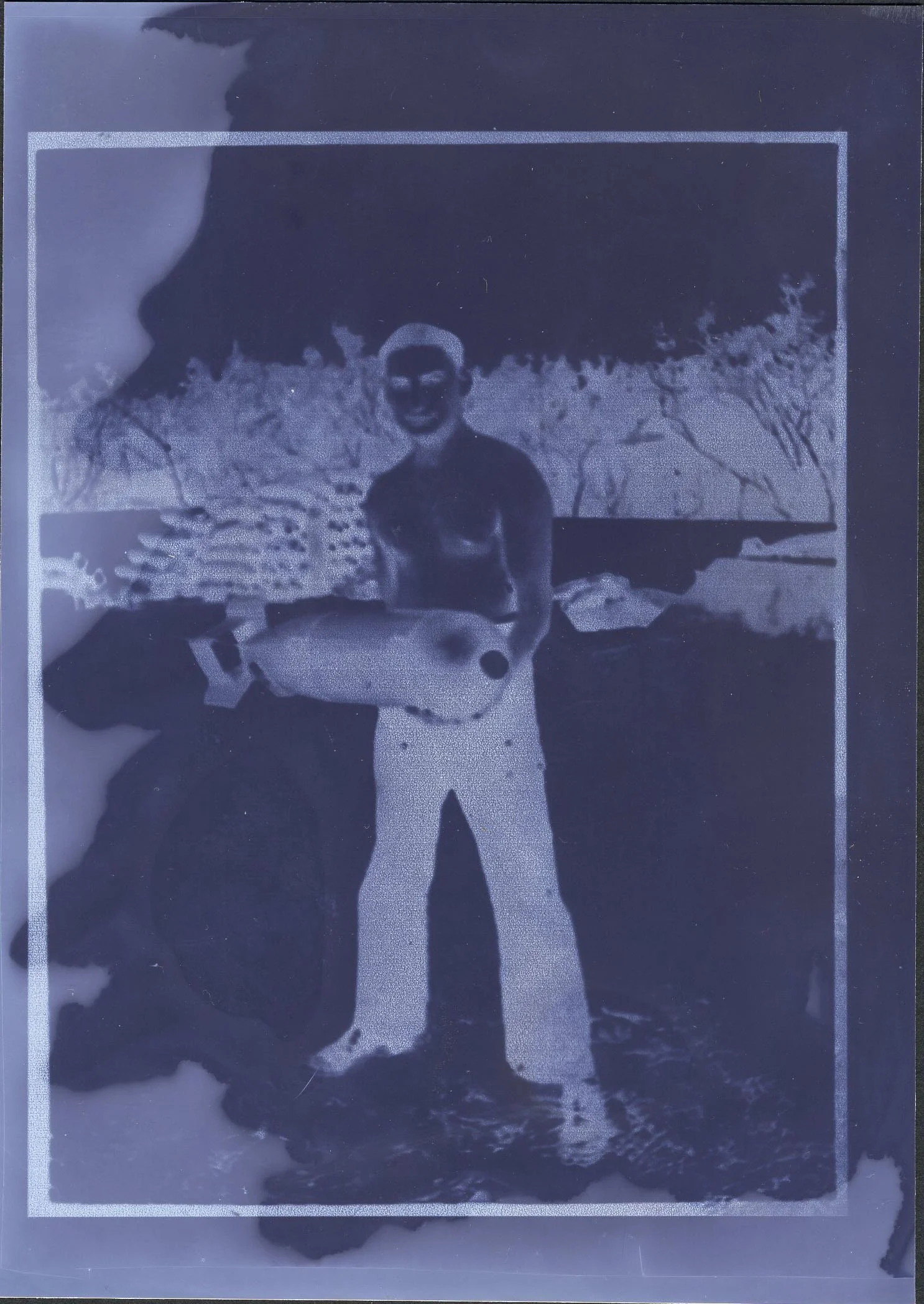 "Time Bomb no. 2"
Lumen print on expired black and white darkroom paper