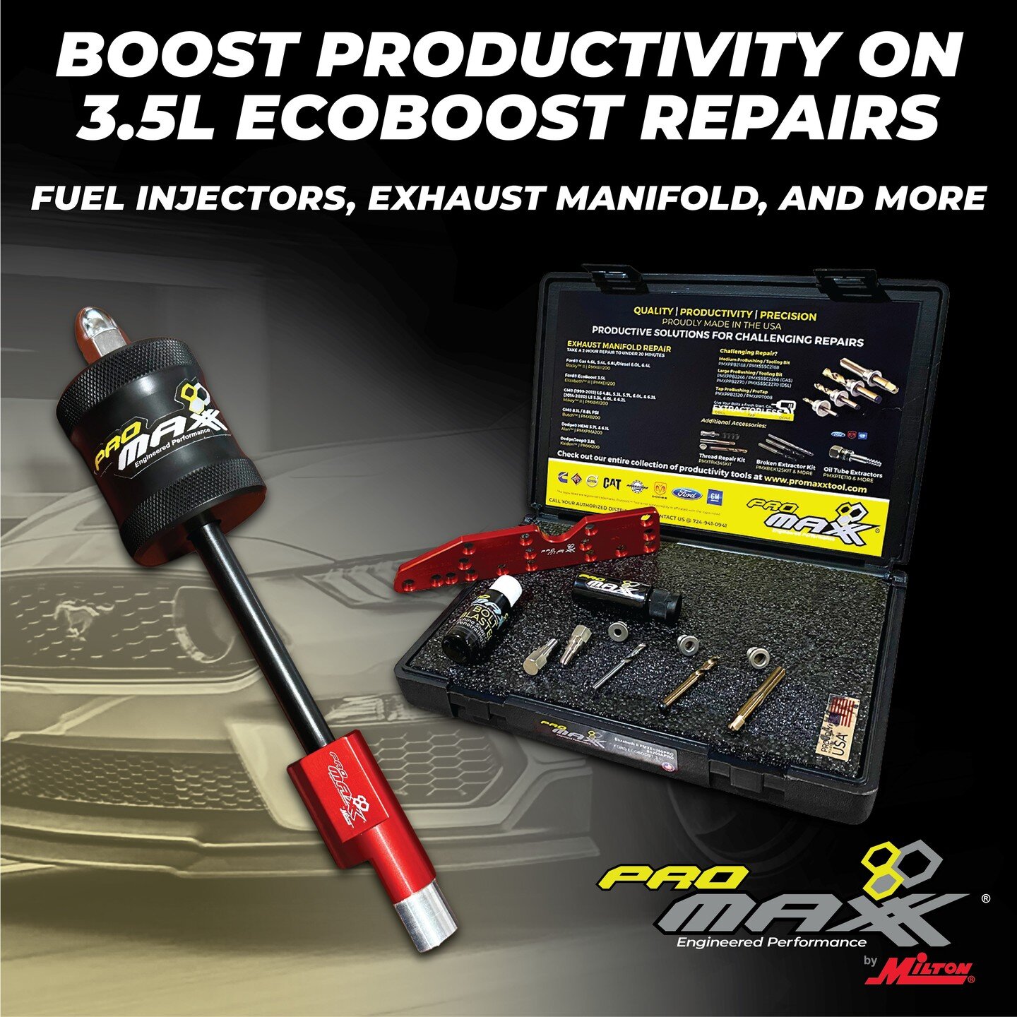 Revitalize your 3.5L EcoBoost engine with our top-notch repair kits! From fuel injector pullers to exhaust manifold fixes, we've got you covered. No more challenging repairs on EcoBoosts with time saving, 100% dead center, ProMAXX kits! Click the lin