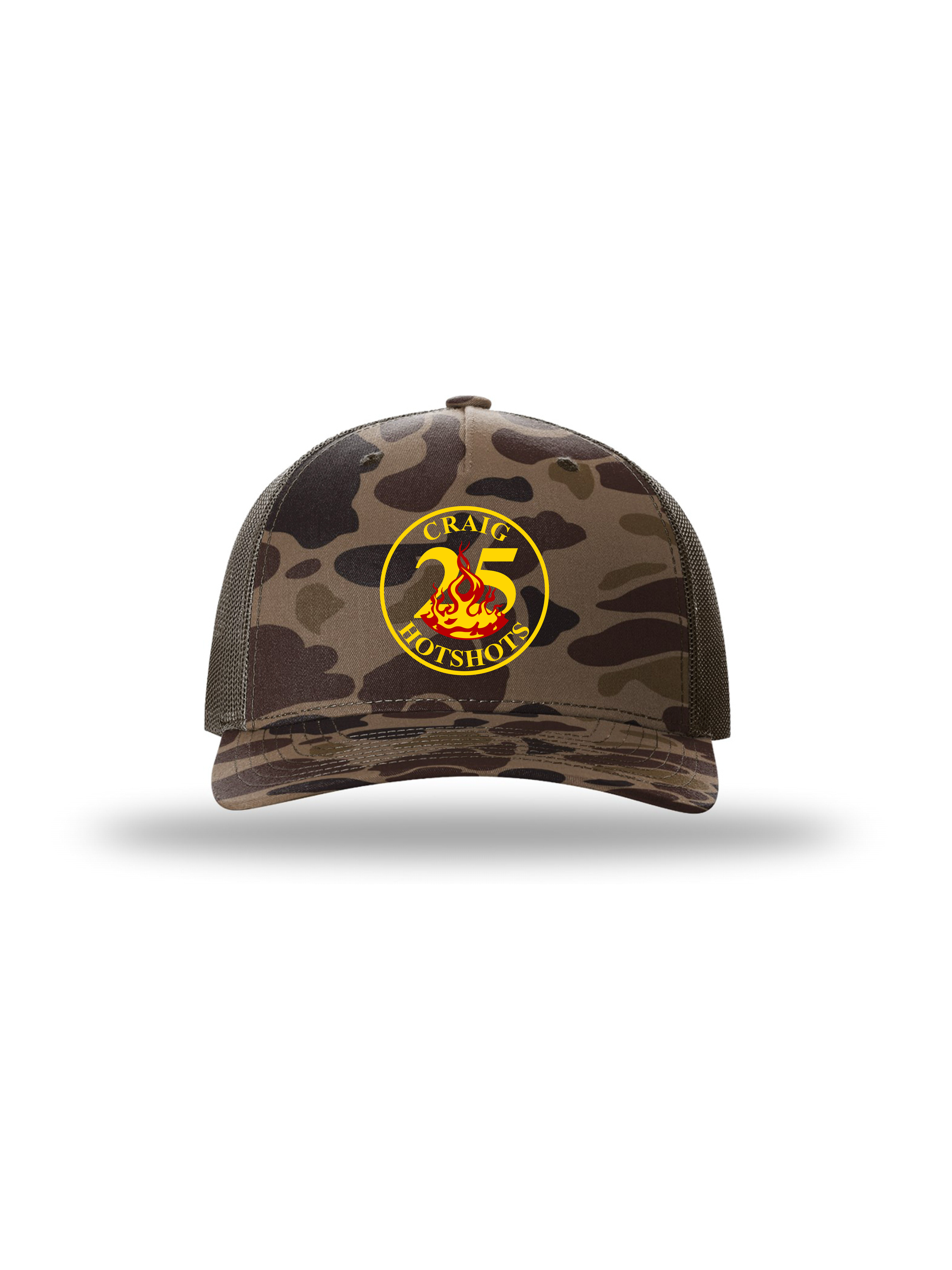 Craig Hotshots - 25th Logo 5 Panel Trucker (Duck Camo)