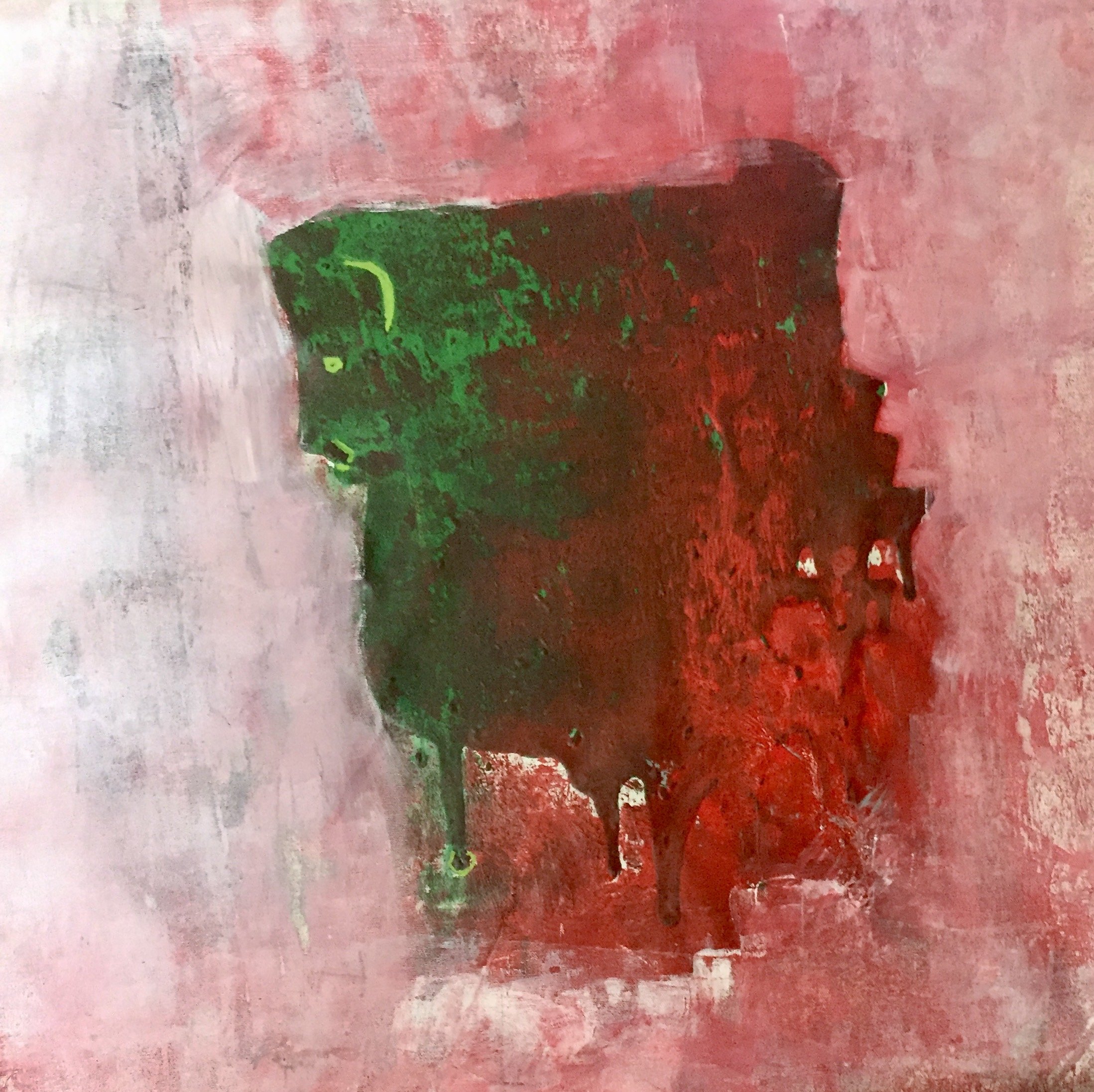 "Don't bully me" Acrylic on canvas 18" by 18".
