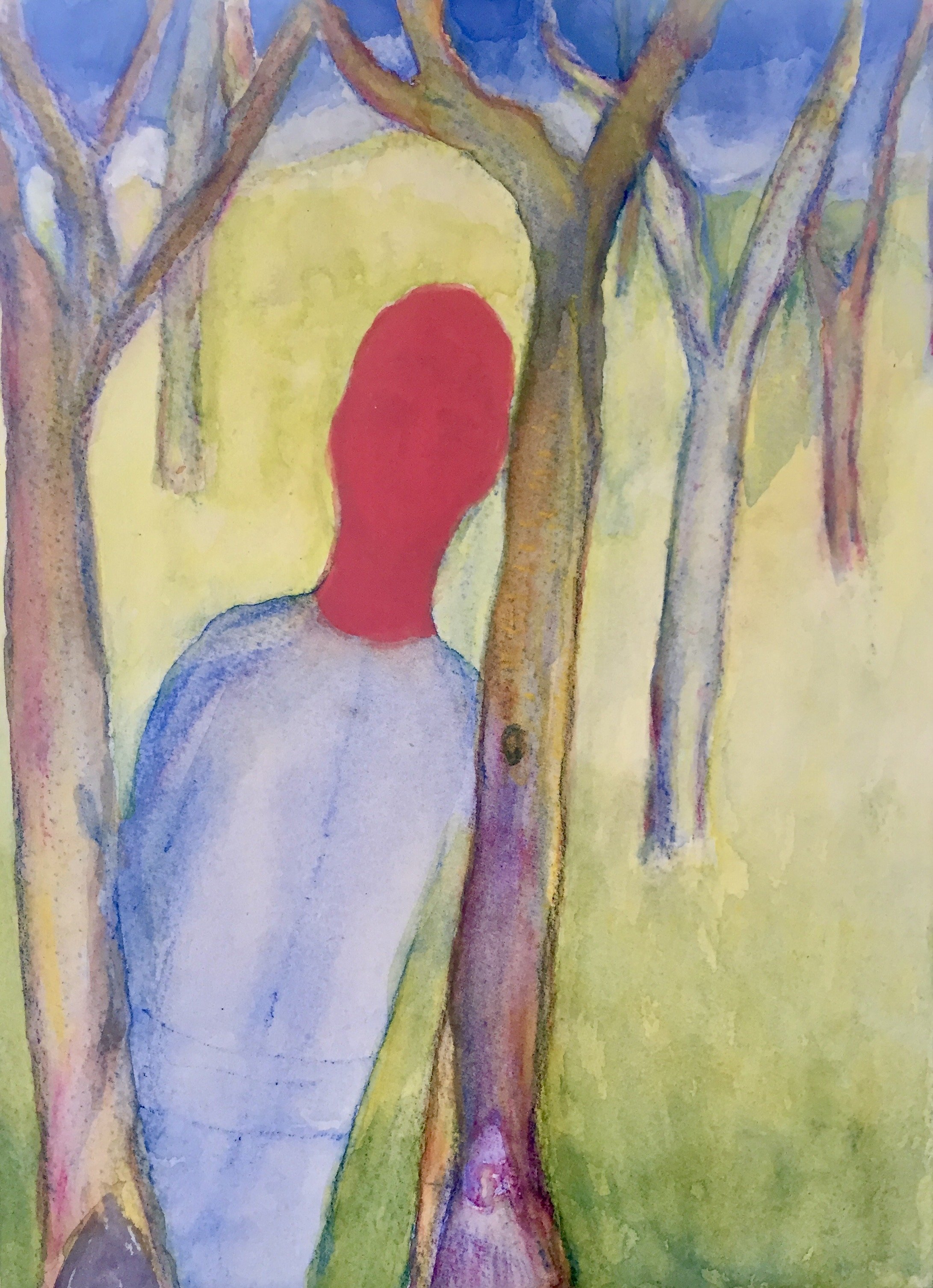 "Shirin Yokuh" watercolor on paper 9" by 12".
