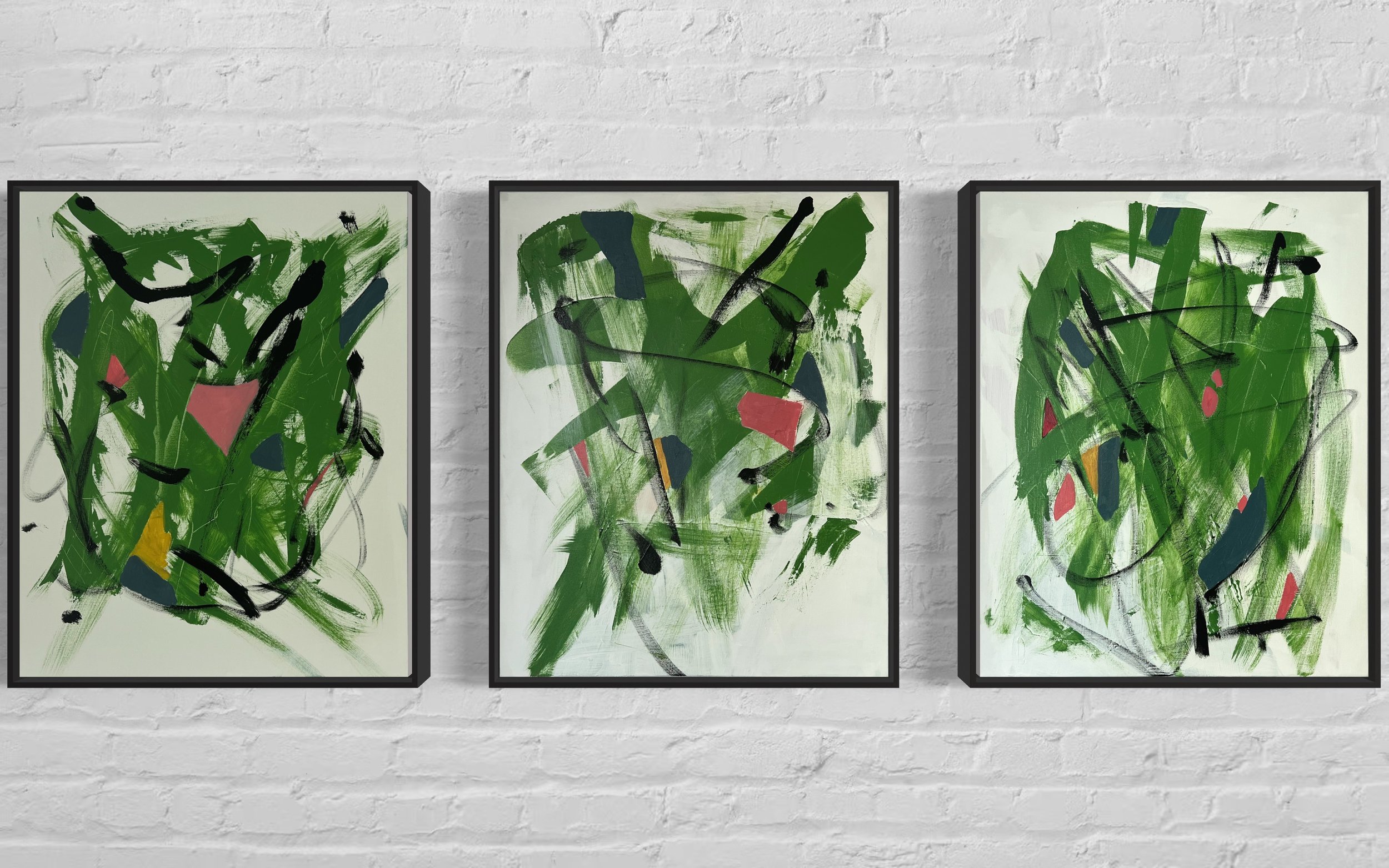 Triptych acrylic on canvas 24” by 30”