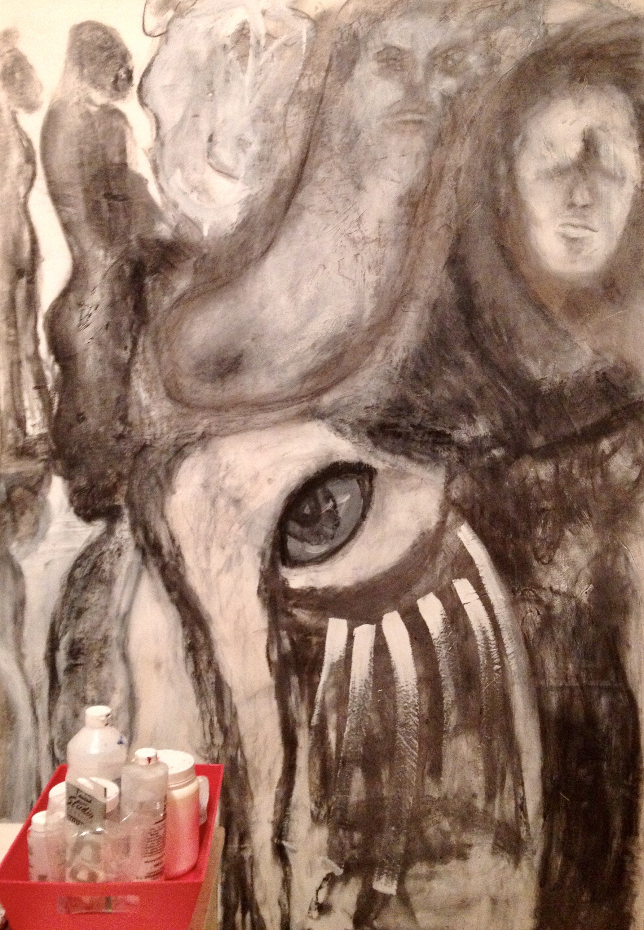 "Landscape of a dream" Charcoal on paper 72" by 48".