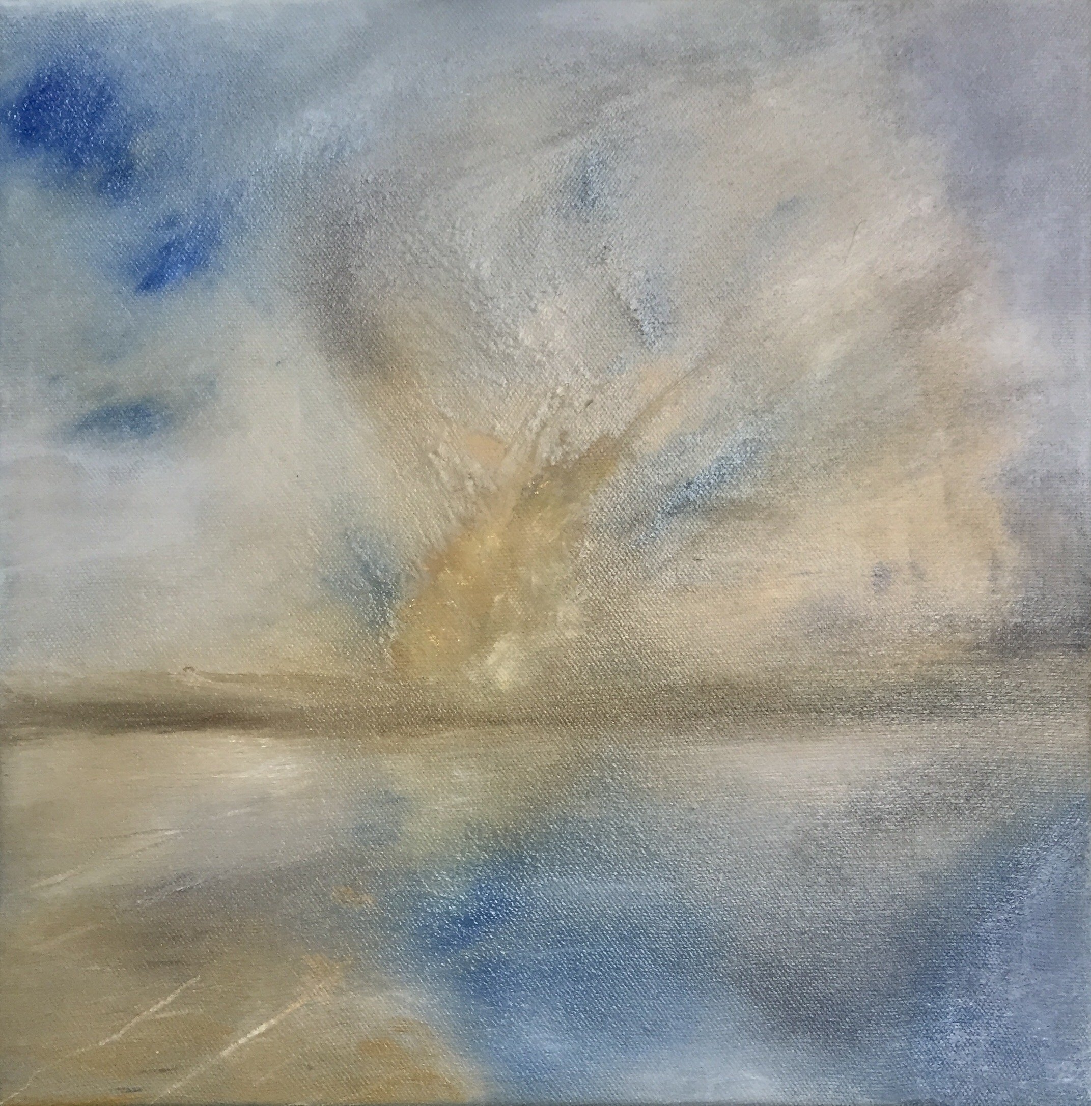 "on fire" Oil on canvas 12" by 12".