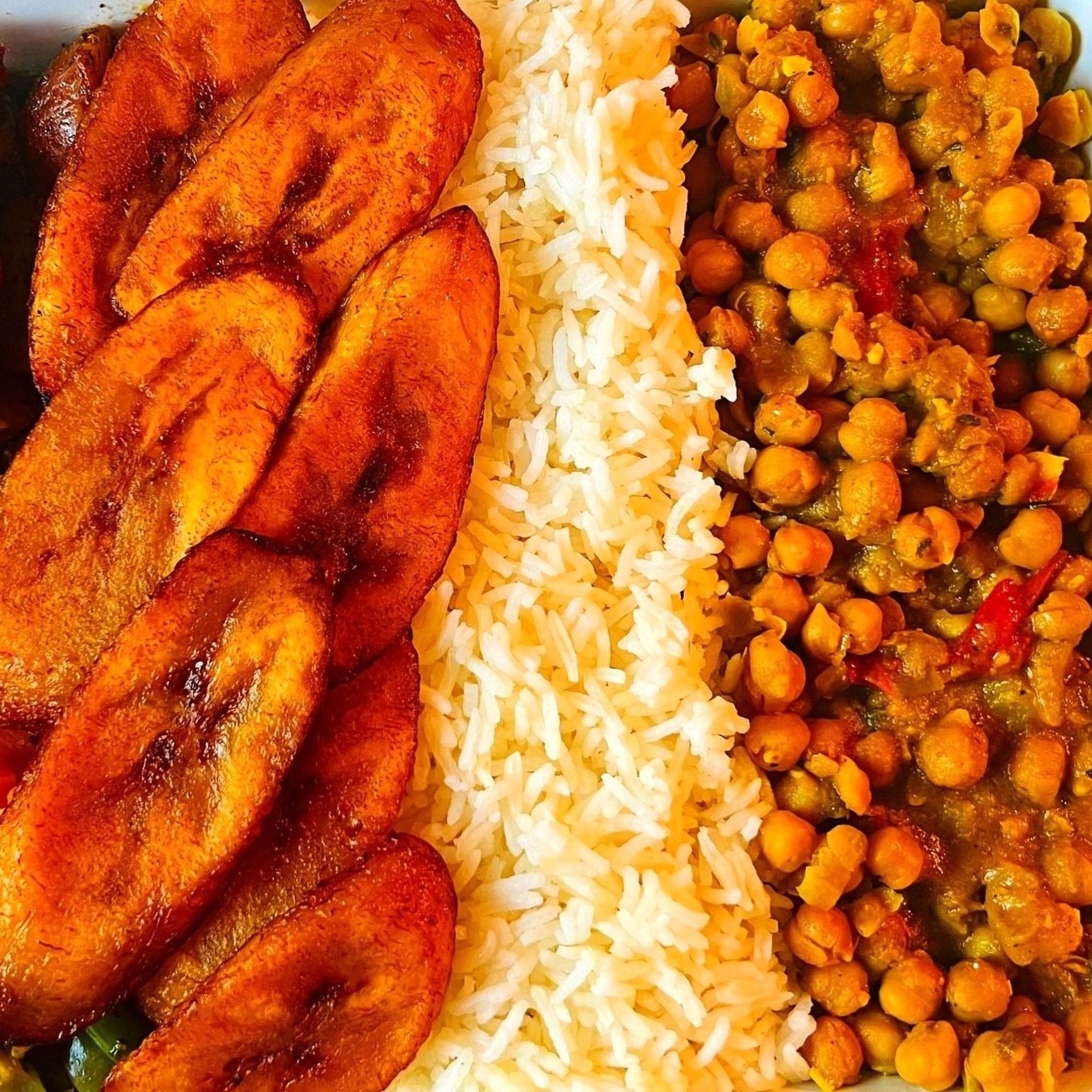Curried Chickpeas - platter