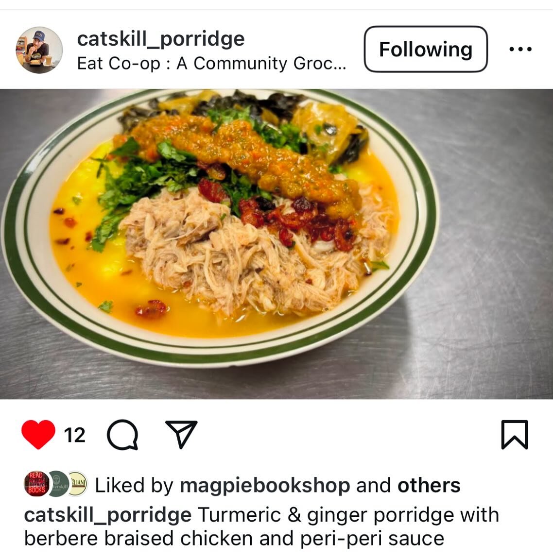 🍀🍀Andrew and Yoonmi serving up @catskill_porridge from 12-6 * Sundays and Mondays* 🍀🍀 so yummy and nourishing 🌾🌾