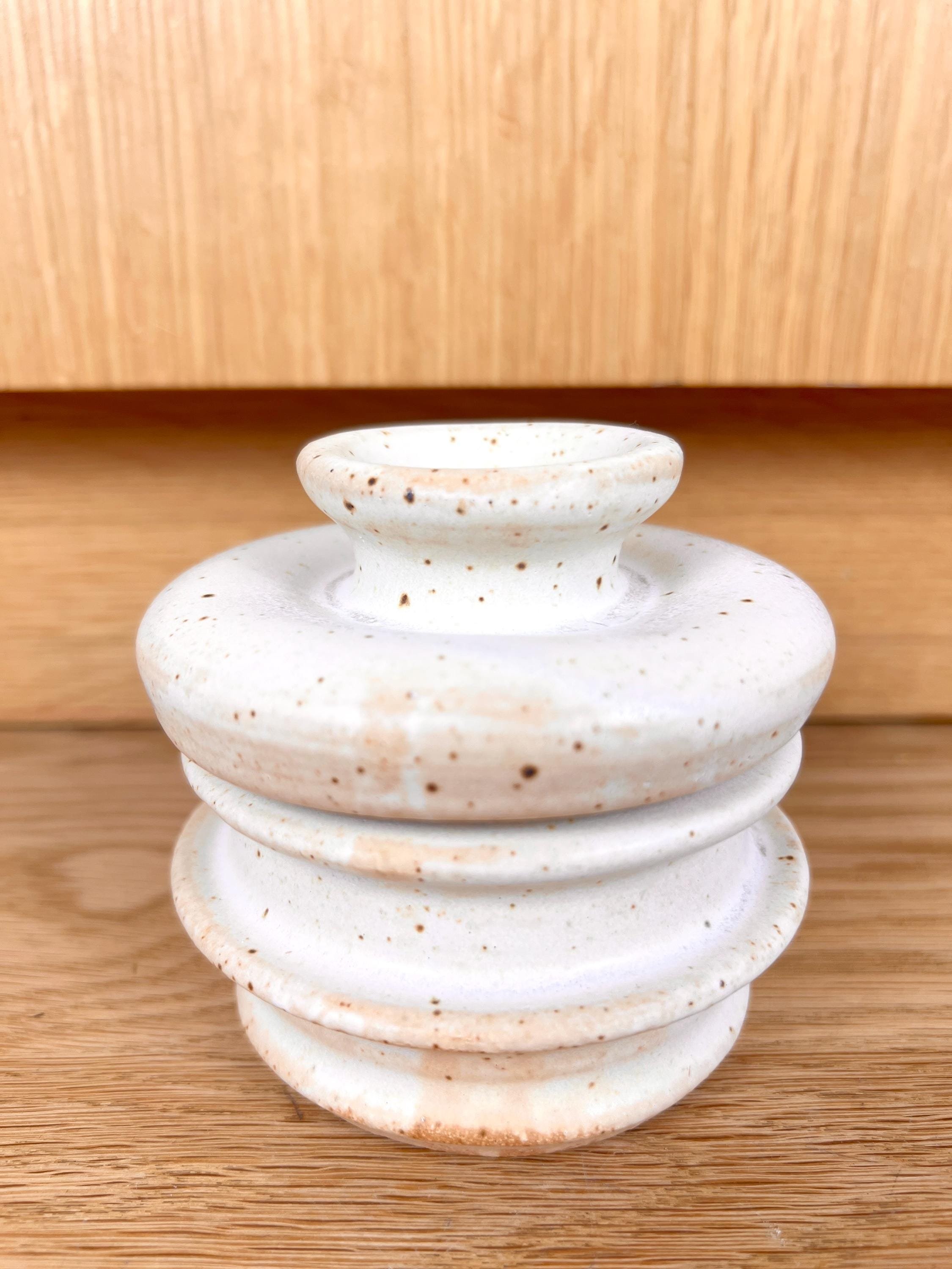 Speckled Cream Ceramic Bud Vase
